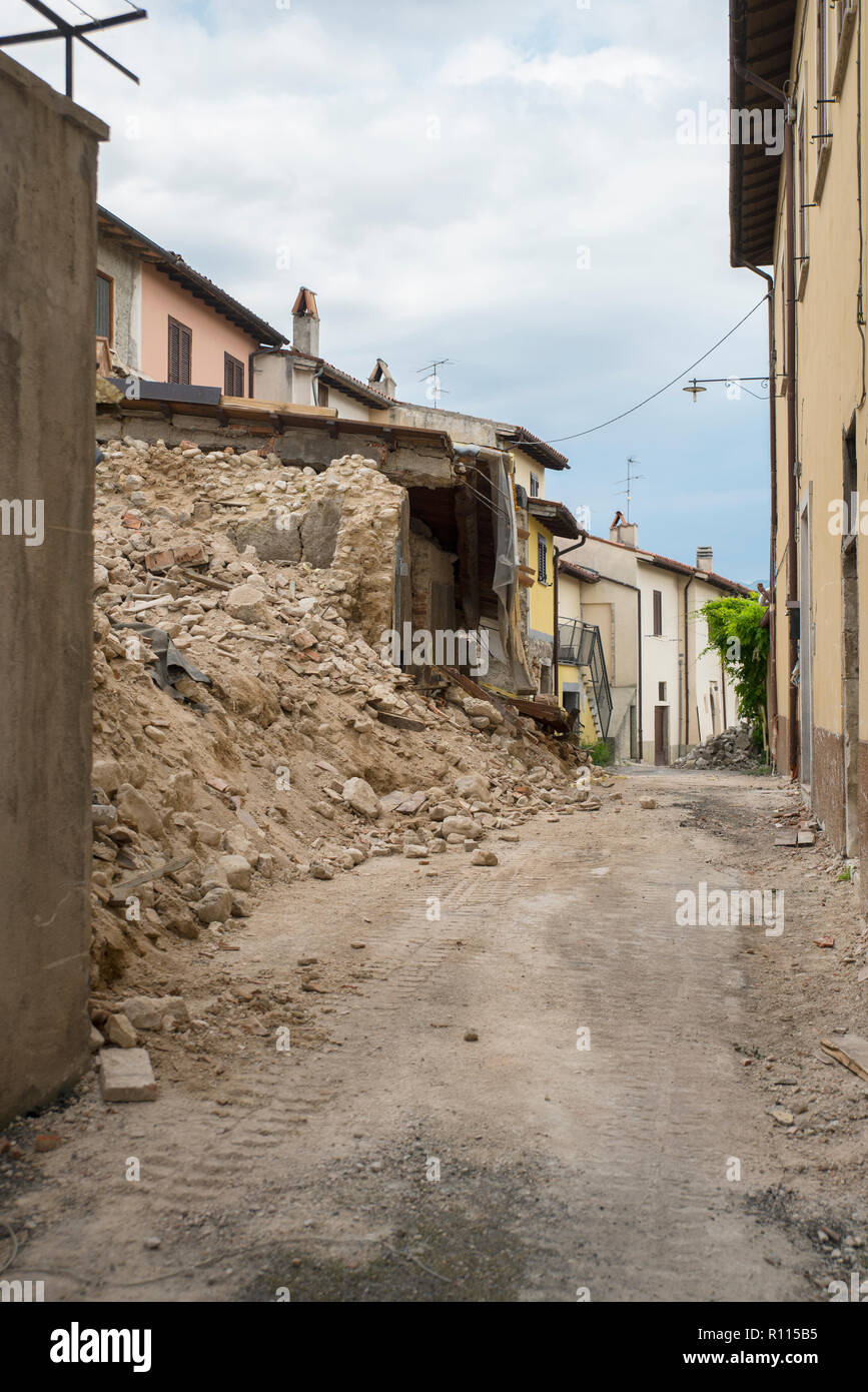 Earthquake damage, Norcia, Umbria, Italy Stock Photo - Alamy