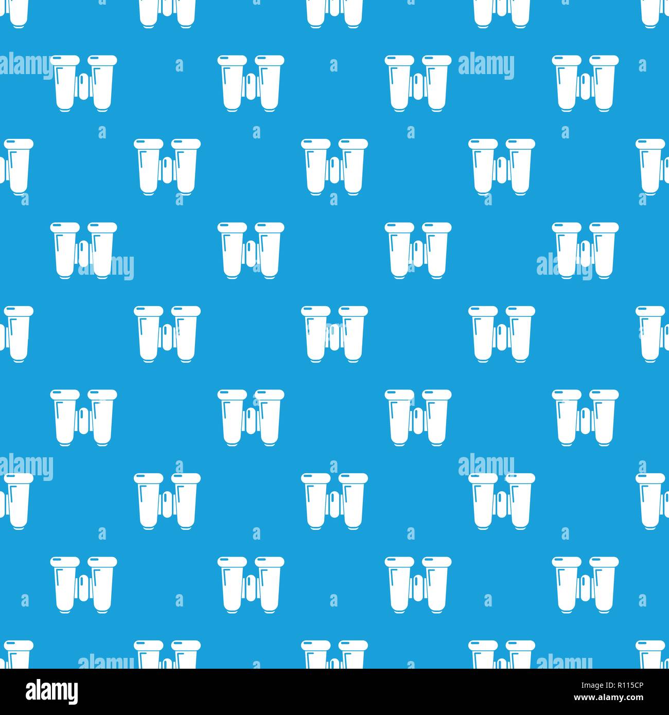 Binoculars explorer pattern vector seamless blue Stock Vector