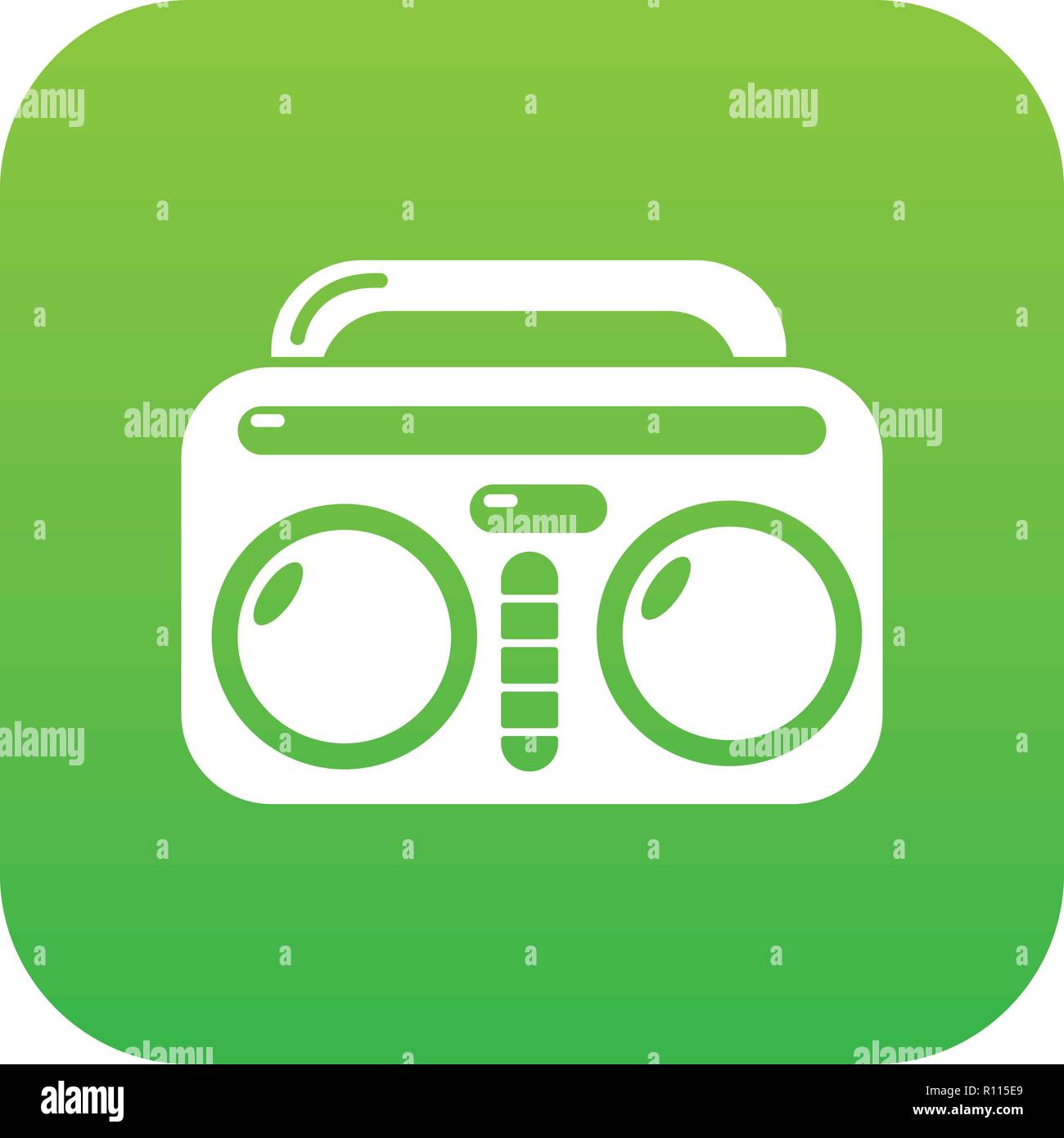 Vintage boombox icon green vector Stock Vector Image & Art - Alamy