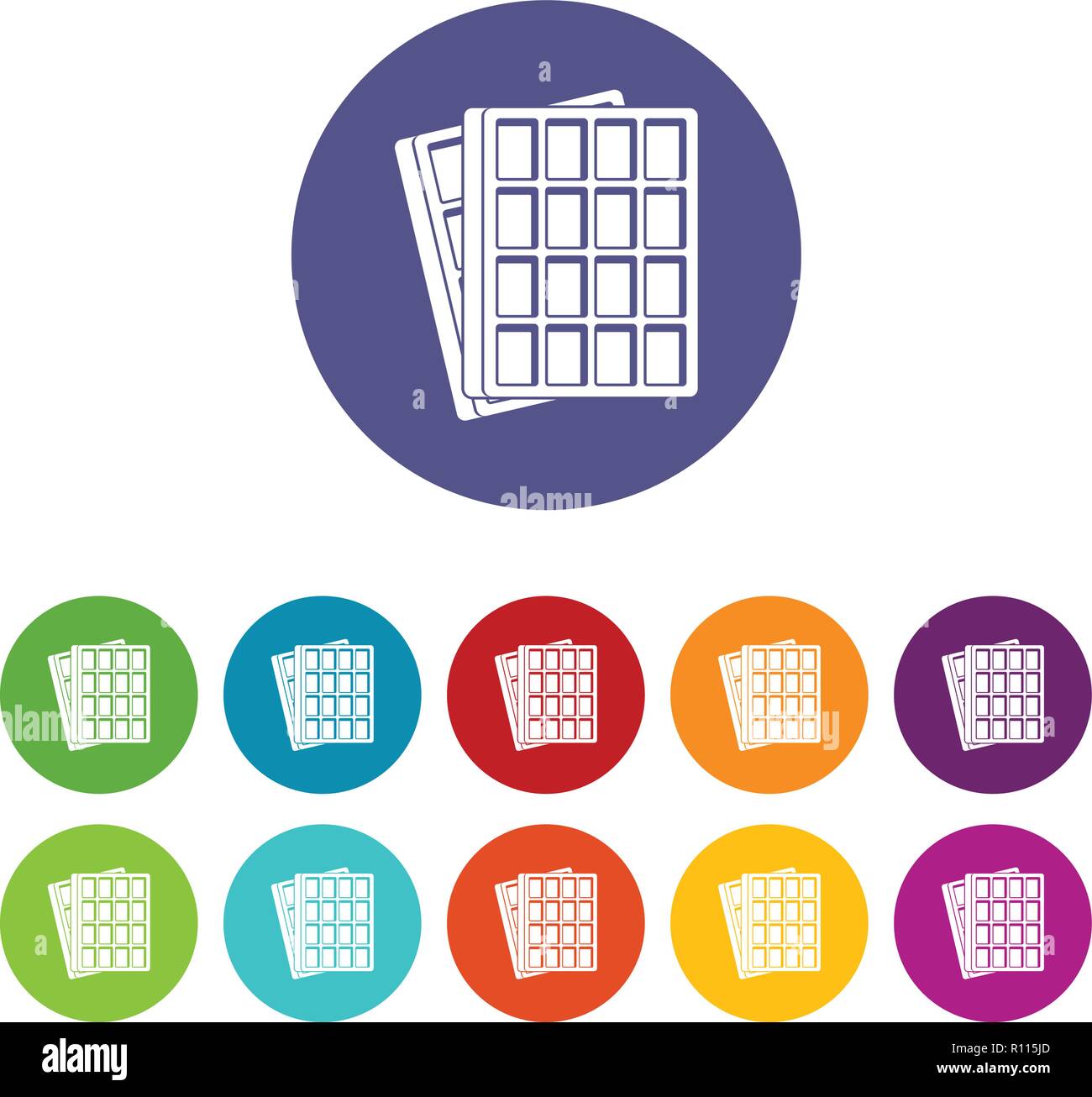 Waffle icons set vector color Stock Vector Image & Art - Alamy