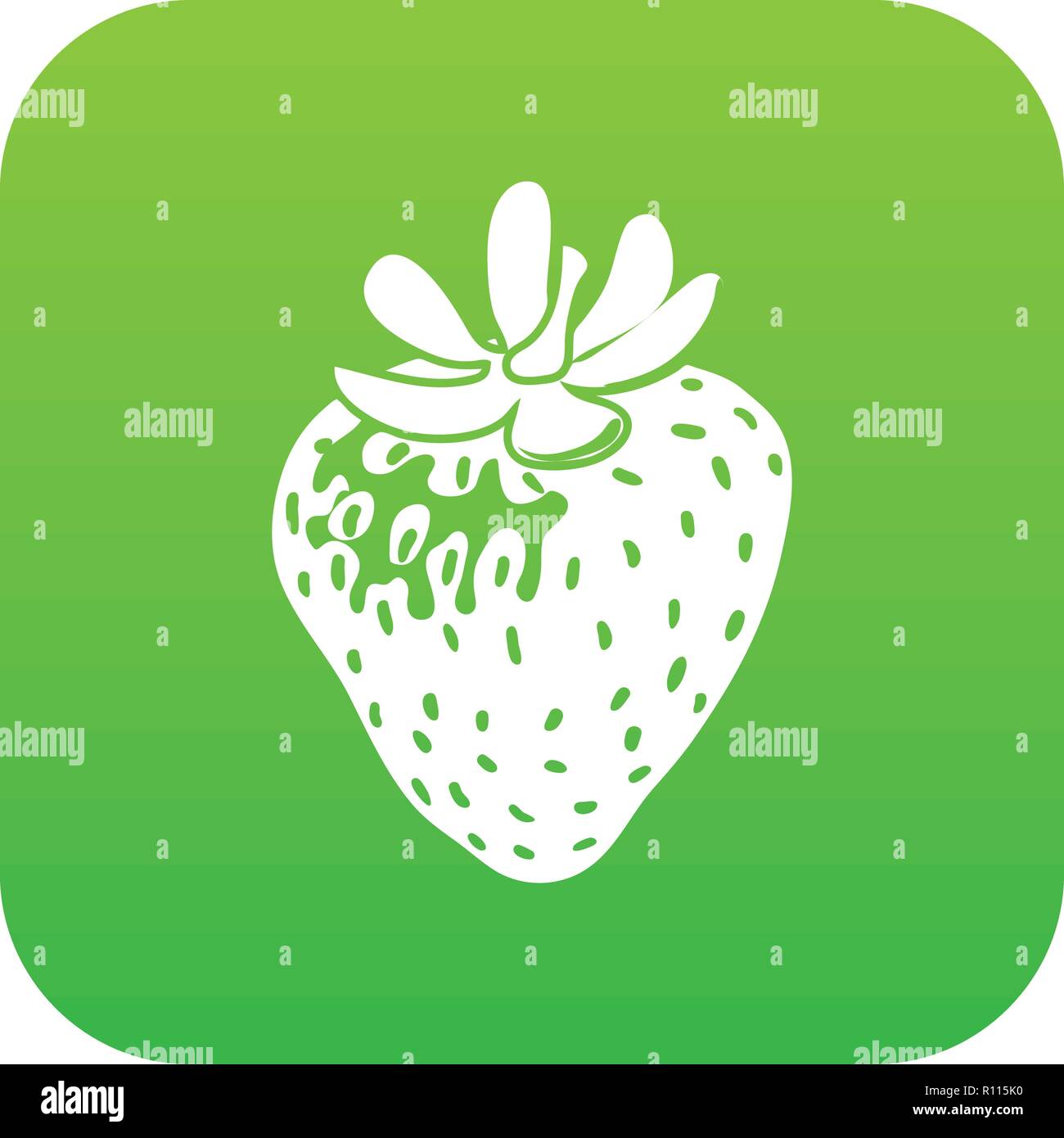 Strawberry icon green vector Stock Vector Image & Art - Alamy