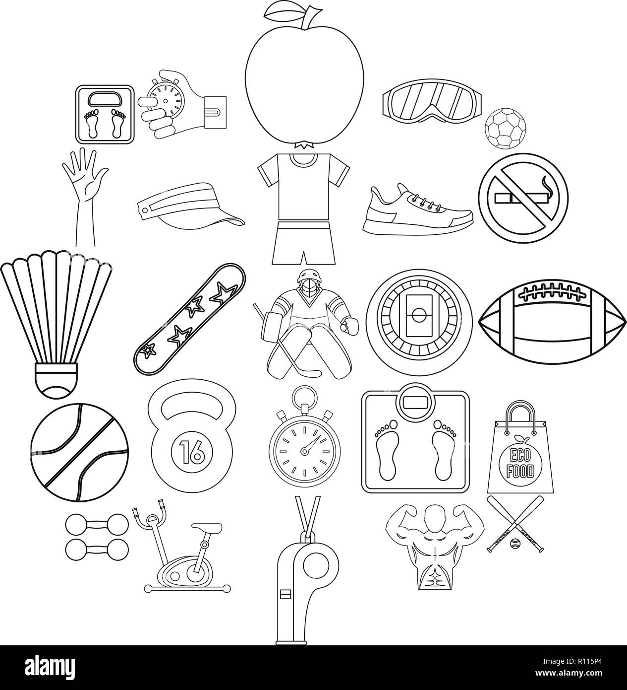 Vitality icons set, outline style Stock Vector Image & Art - Alamy