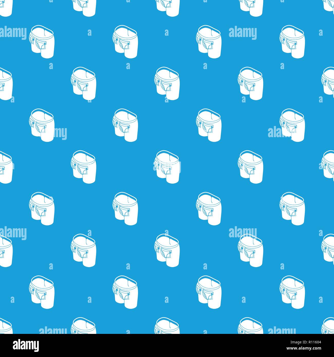 Fashion pocket on back pattern vector seamless blue Stock Vector