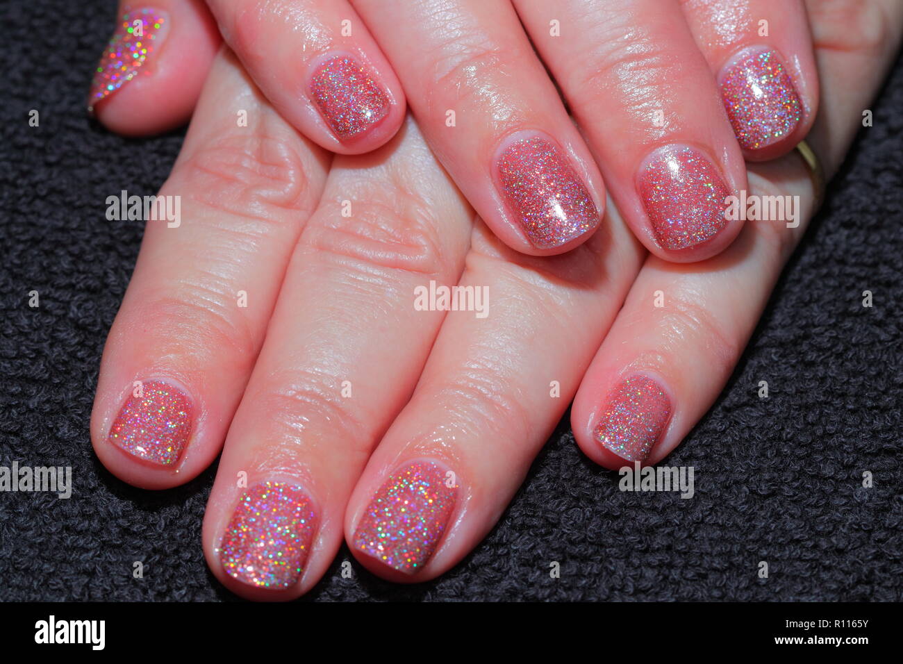 Glitter Nails Hi Res Stock Photography And Images Alamy