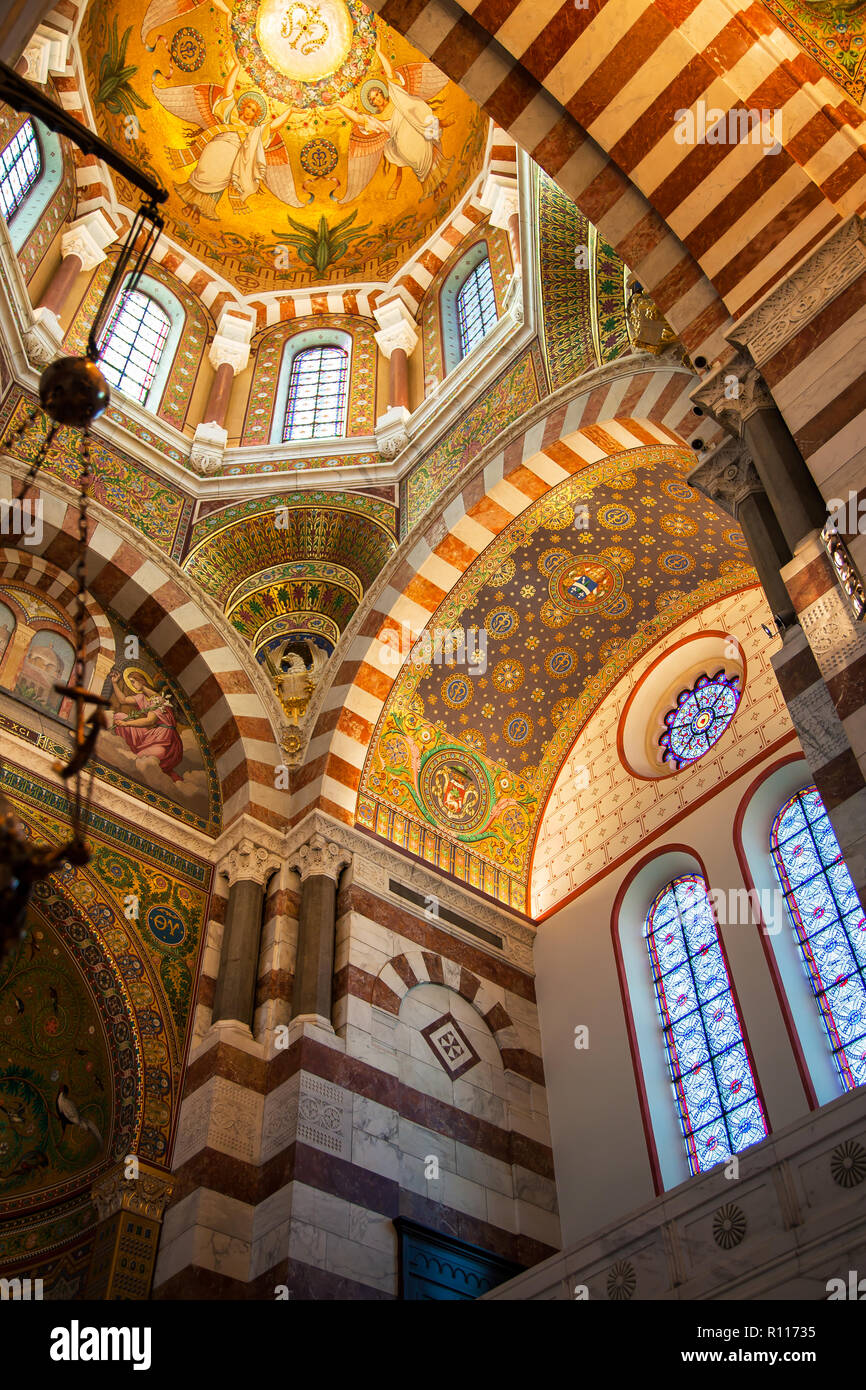 Plafond de notre Dame la garde, Marseille Stock Photo