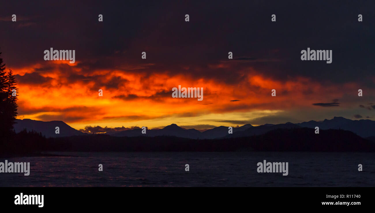 Early morning scenes with dramatic skies just after dawn, travelling up