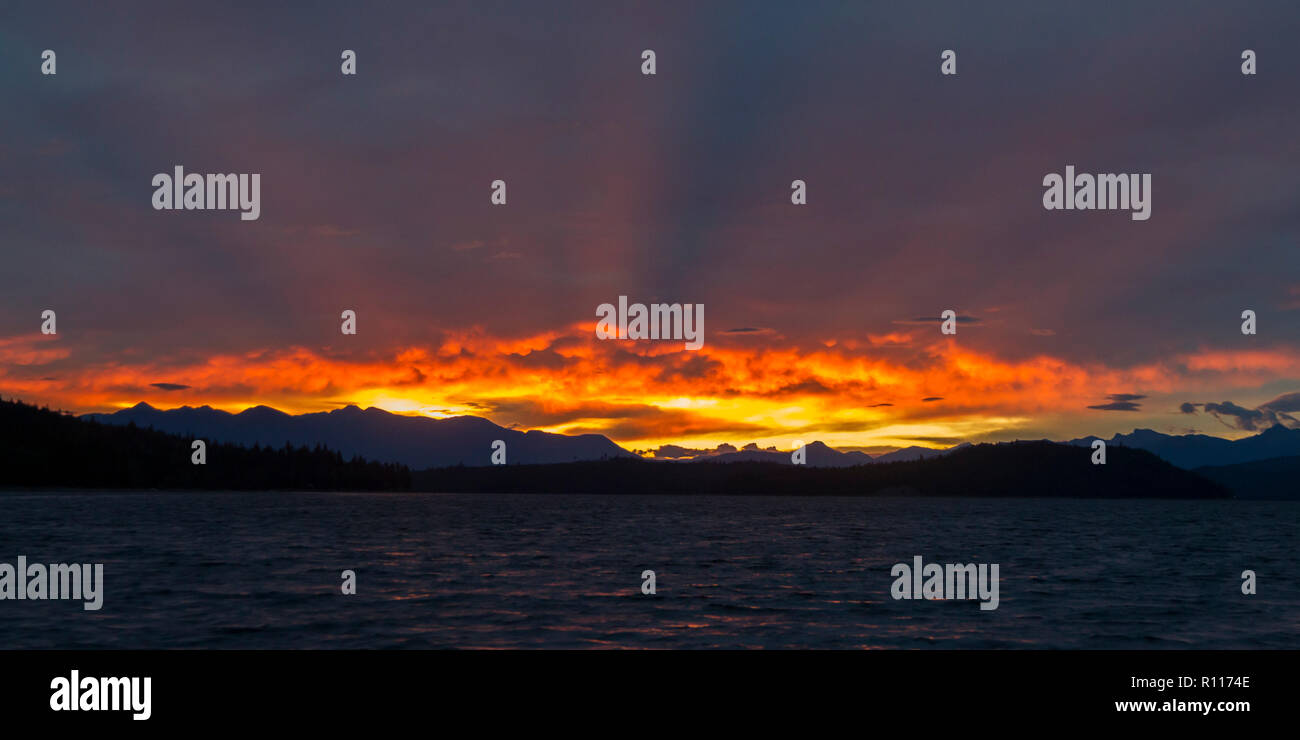 Early morning scenes with dramatic skies just after dawn, travelling up