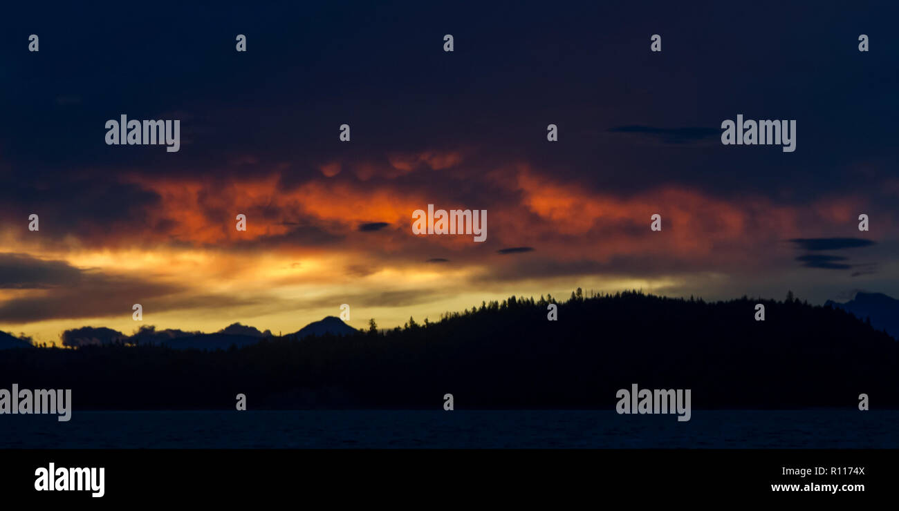 Early morning scenes with dramatic skies just after dawn, travelling up