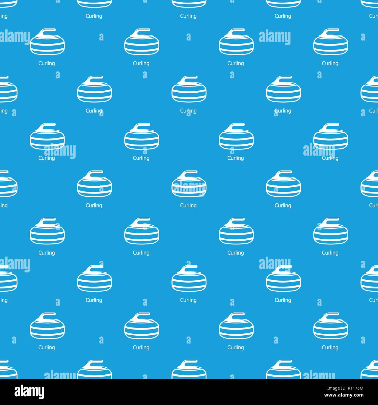 Curling pattern vector seamless blue Stock Vector