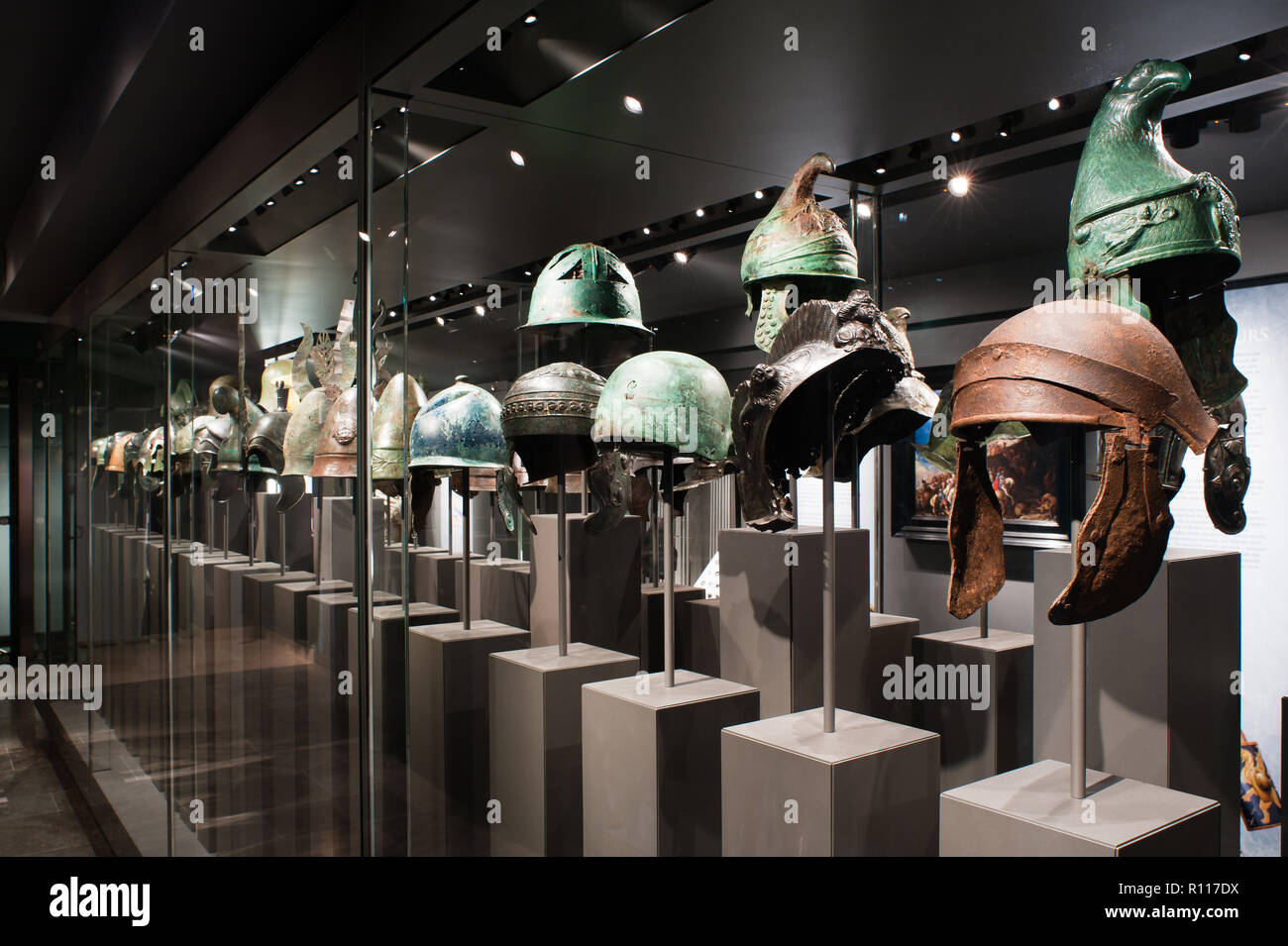 Armor display in Mougins Museum of Classical Art Stock Photo