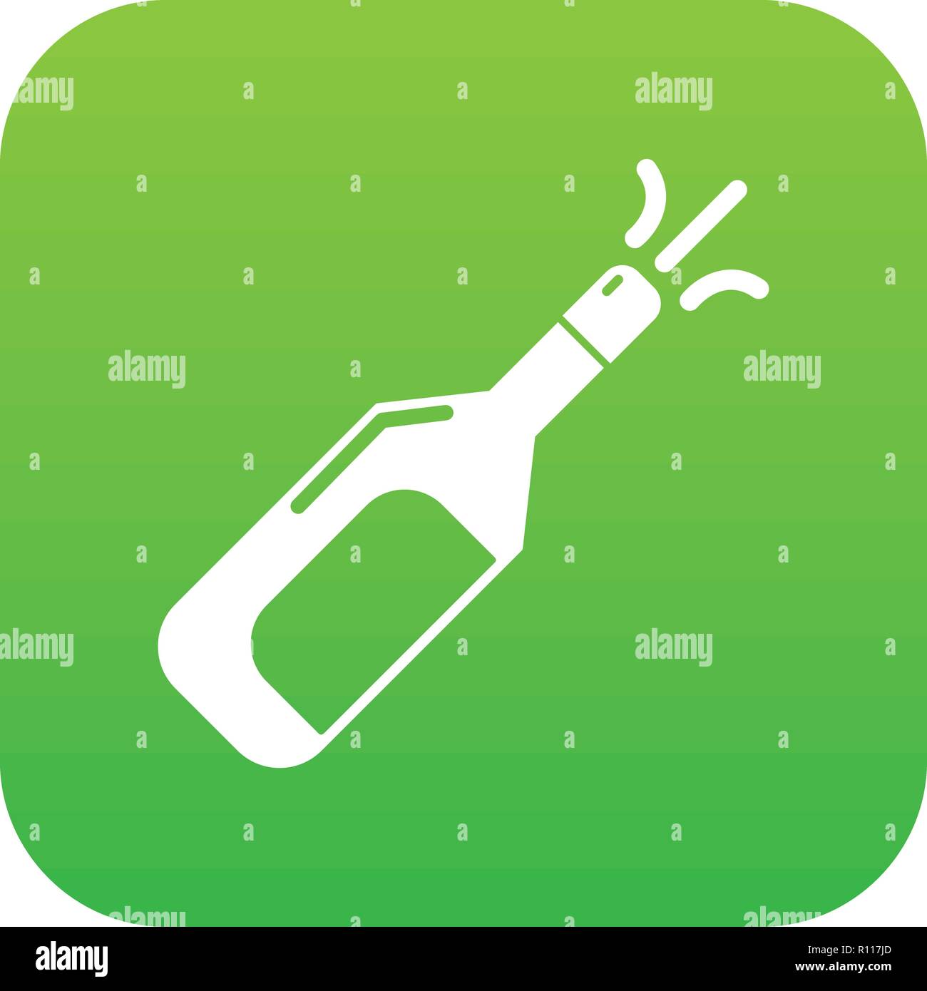 Wedding champagne explosion icon green vector Stock Vector
