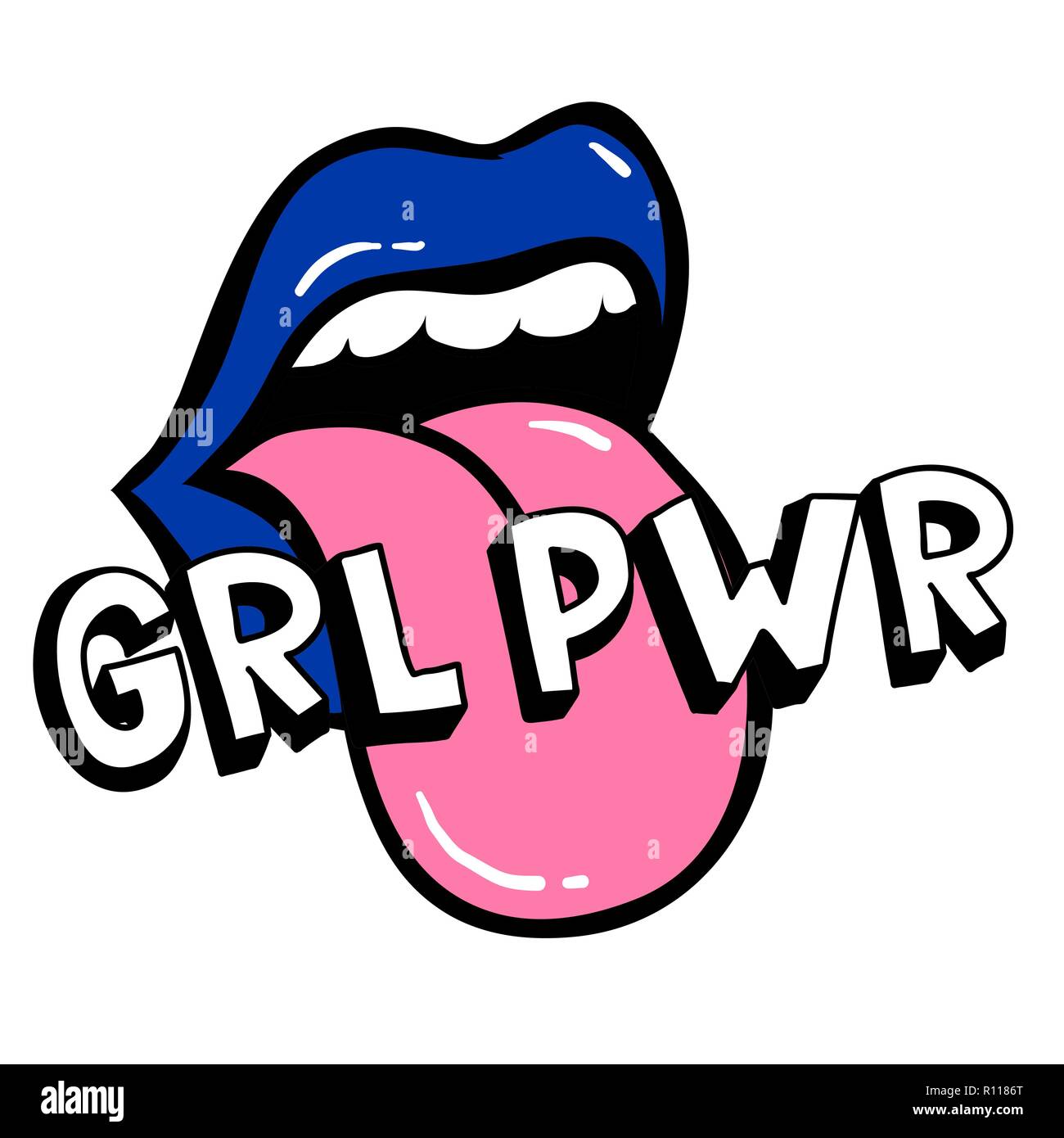 GRL PWR short quote. Girl Power cute hand drawing illustration Stock Vector  Image & Art - Alamy