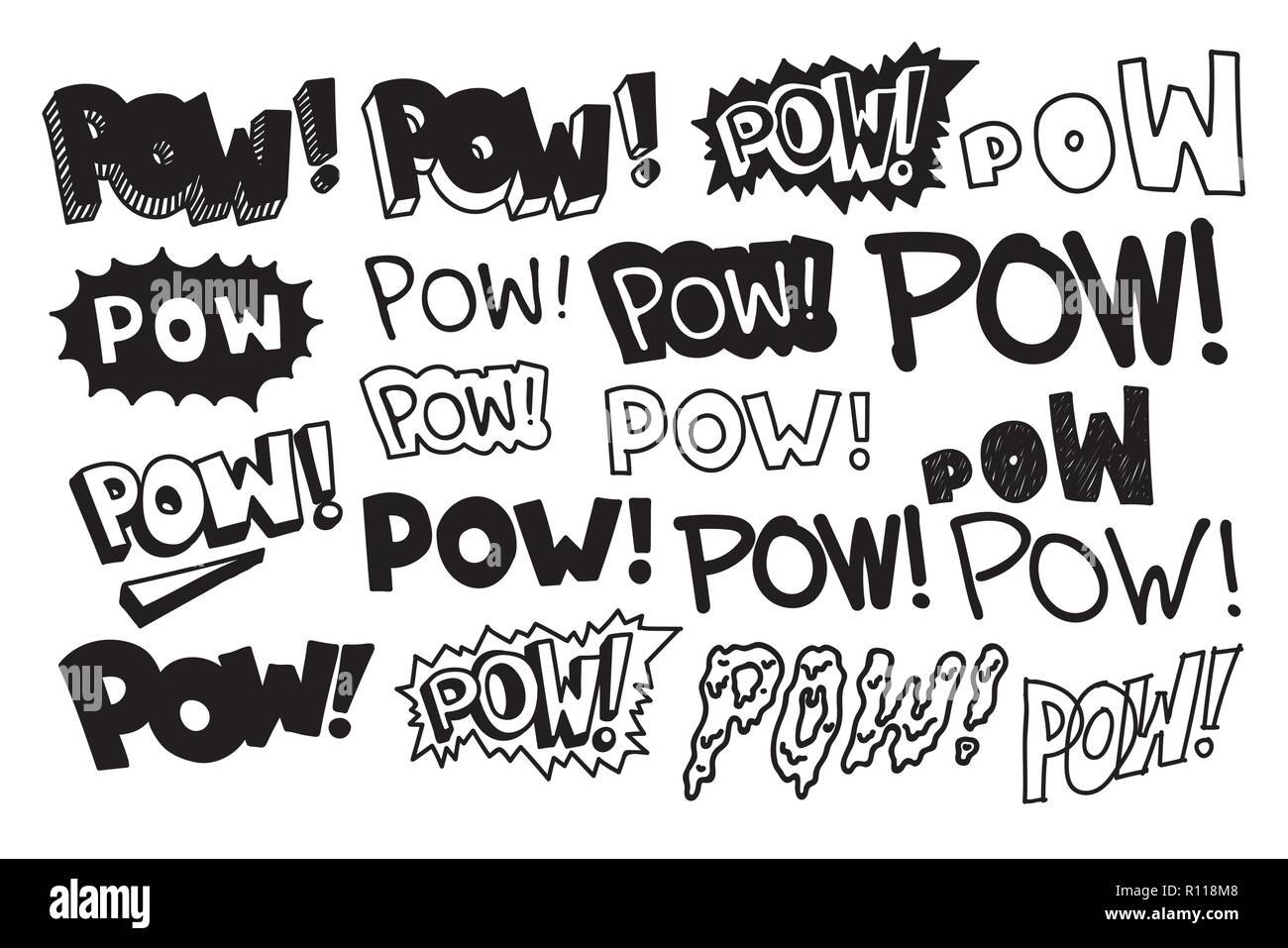 Pow Cut Out Stock Images Pictures Alamy