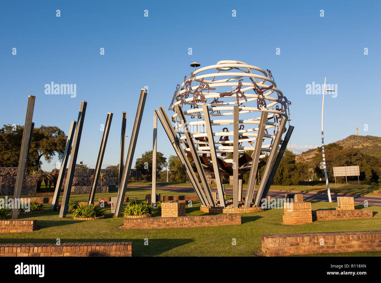 Fountain at sunrise in the Fountains valley, Pretoria, South Africa