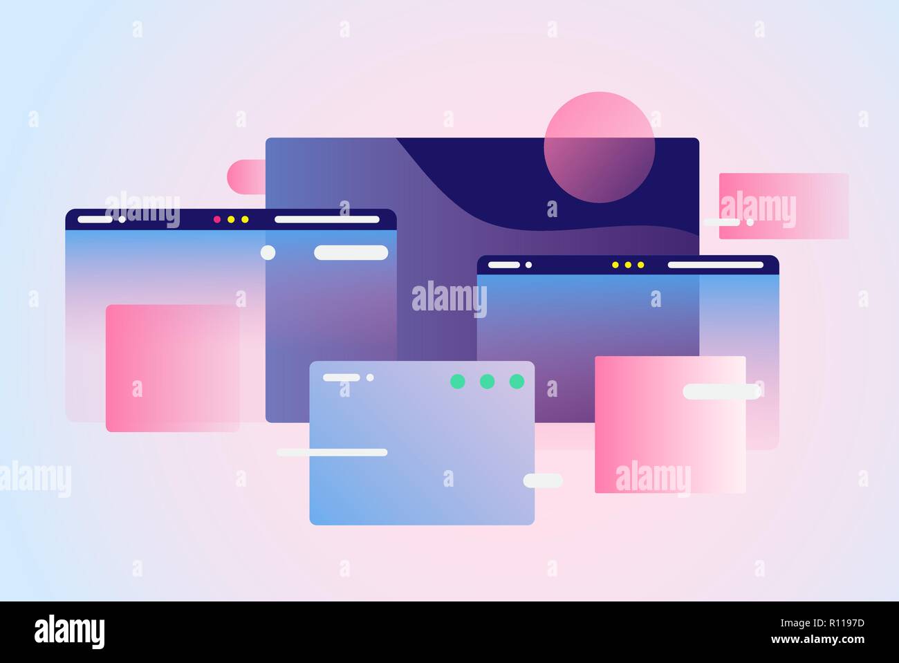 Web pages design composition. Gradient network Stock Vector