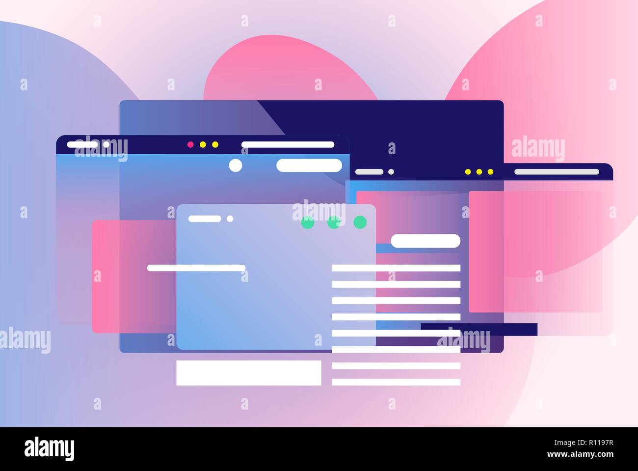 Web pages design composition. Gradient network Stock Vector