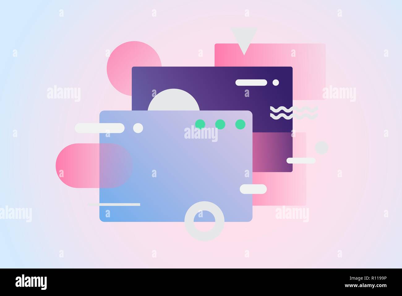 Web pages design composition. Gradient network Stock Vector