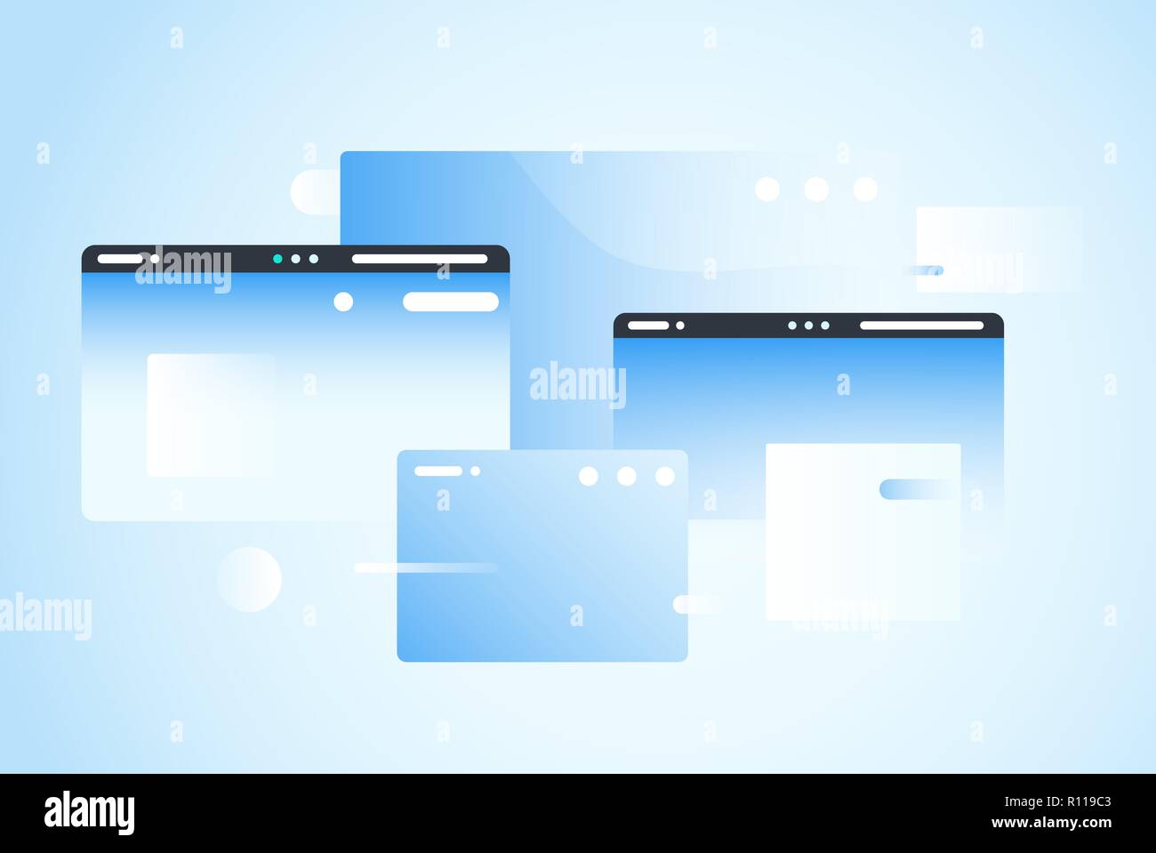 Web pages design composition. Gradient network Stock Vector