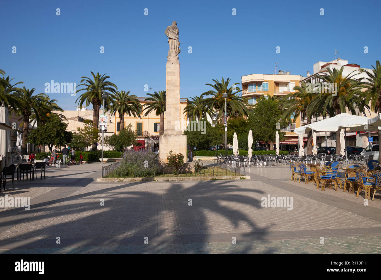 Placa d'Espanya, Felantix, Majorca, Balearic Islands, Spain. Stock Photo