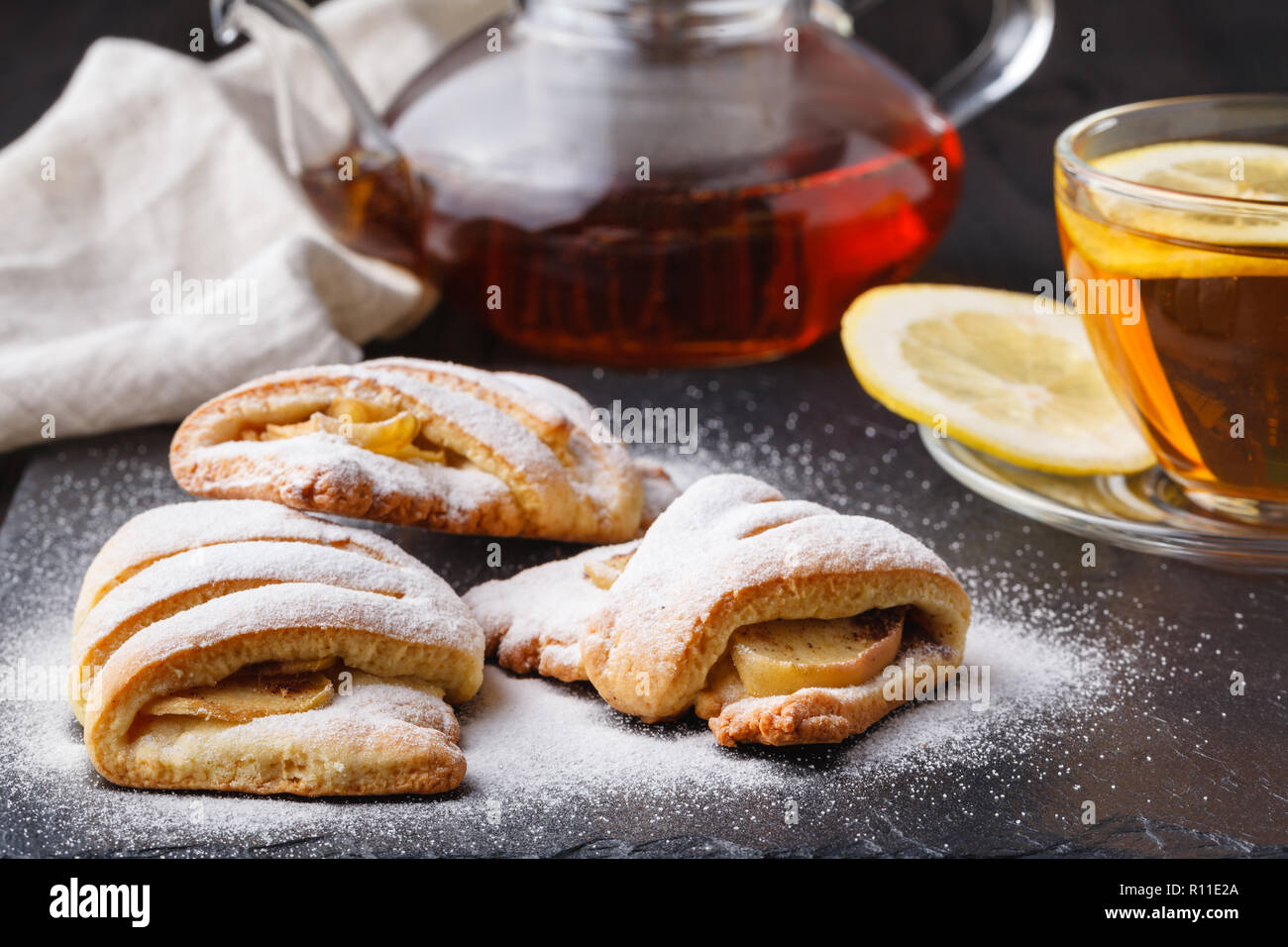 Cottage Cheese Cookies With Apples And Cinnamon Stock Photo