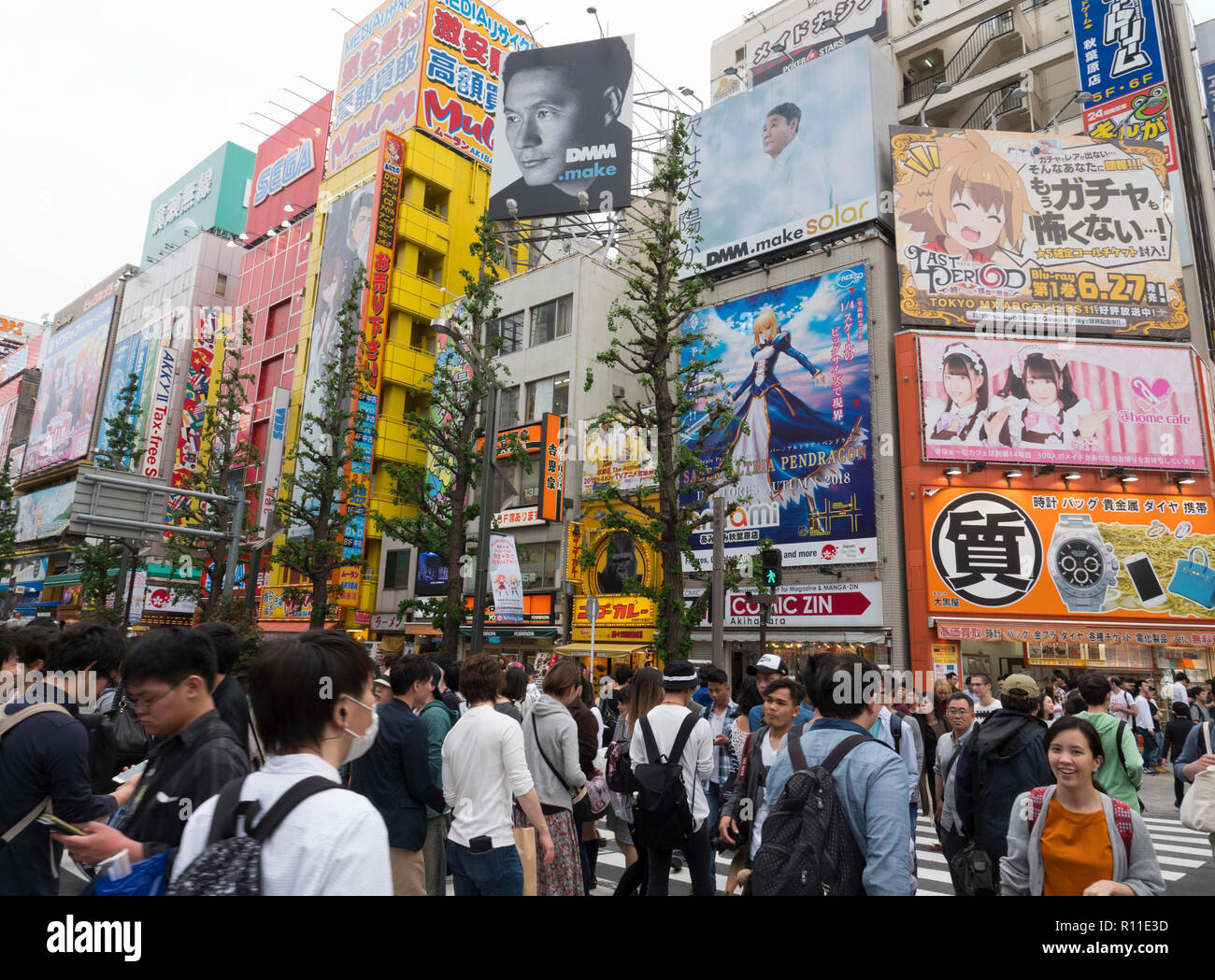 After dark in downtown Tokyo Japan Akihabara is the most popular area for  fans of anime manga and games in Tokyo Metropolis Nightlife on the stree  Stock Photo  Alamy