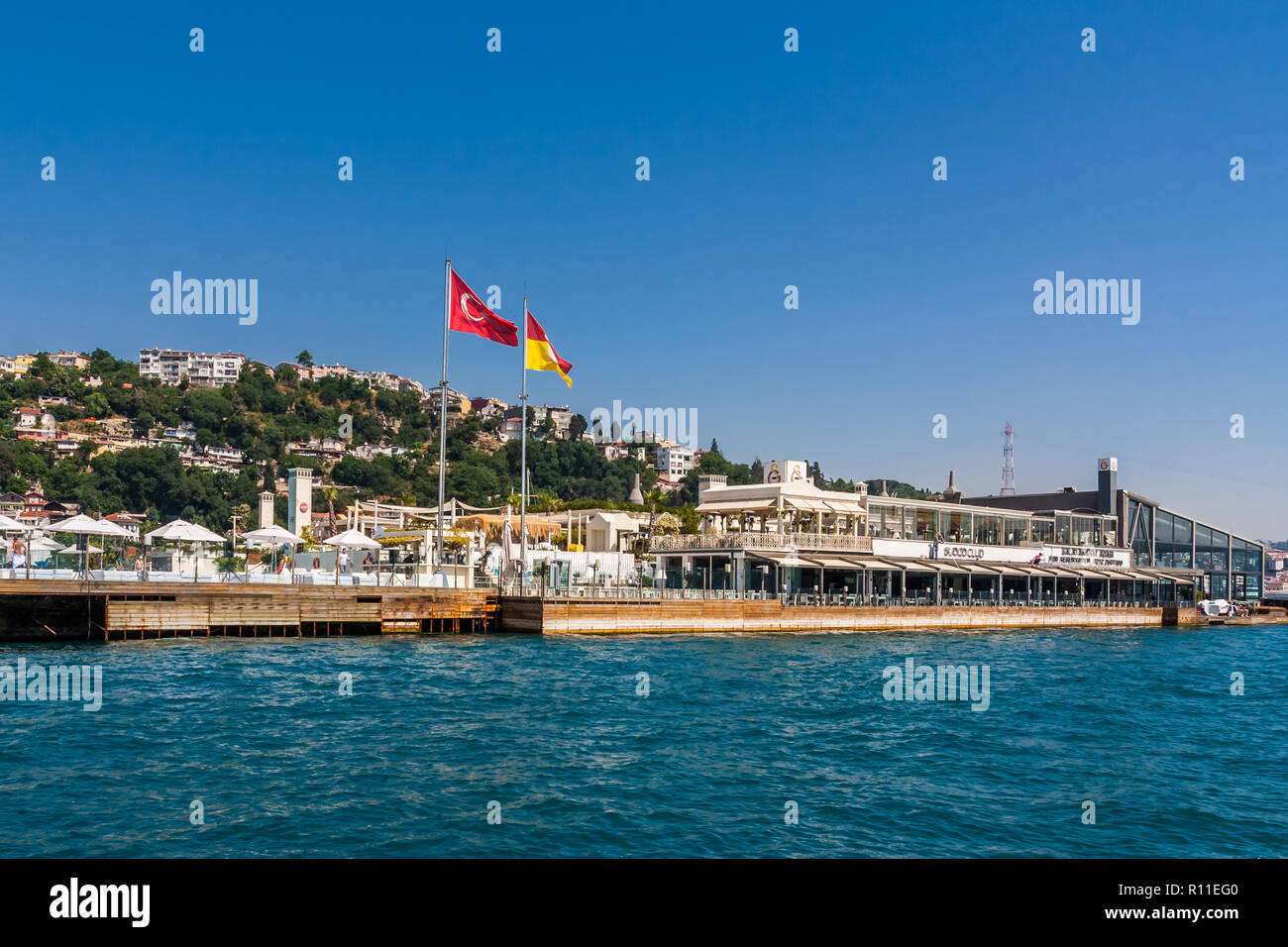 Istanbul, Turkey, June 12, 2012: Galatasaray Island, also known as Suada club, before the demolition in 2017. Stock Photo