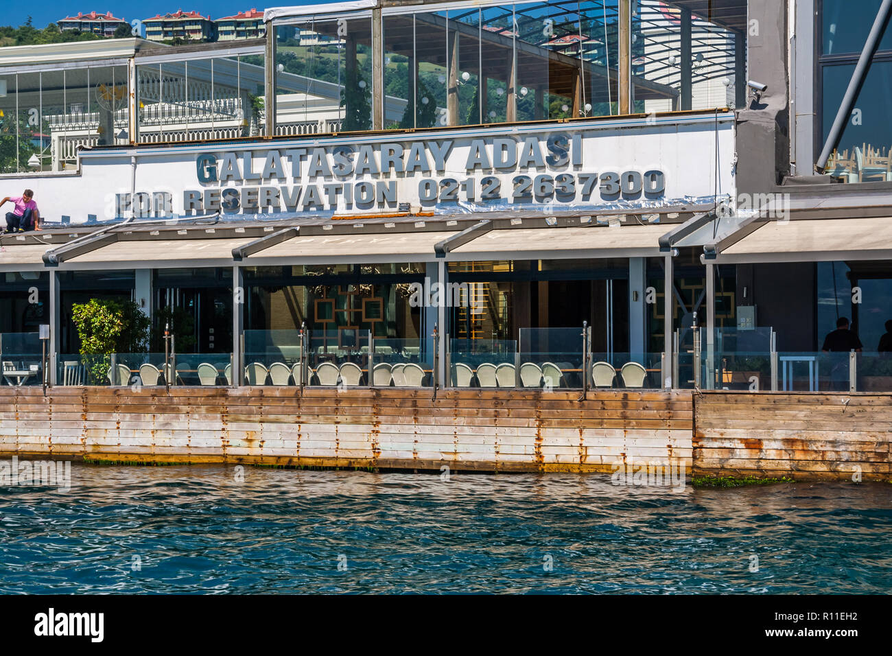 Istanbul, Turkey, June 12, 2012: Galatasaray Island, also known as Suada club, before the demolition in 2017. Stock Photo