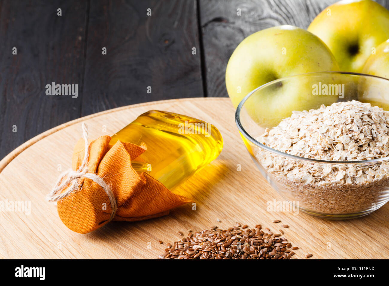healthy diet flaxseeds linseed oil omega3 foods Stock Photo Alamy
