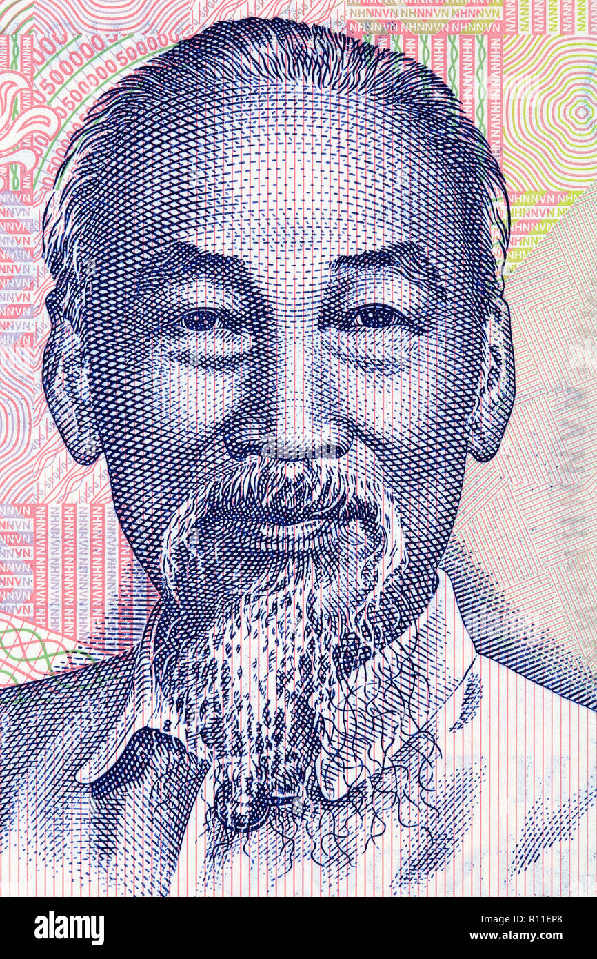 Ho Chi Minh portrait from Vietnamese money Stock Photo