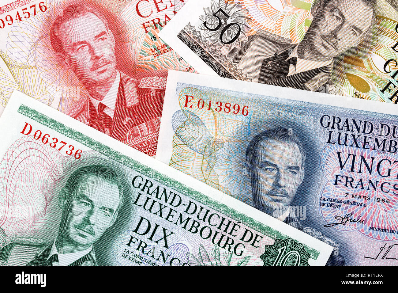 Luxembourgish money a business background Stock Photo