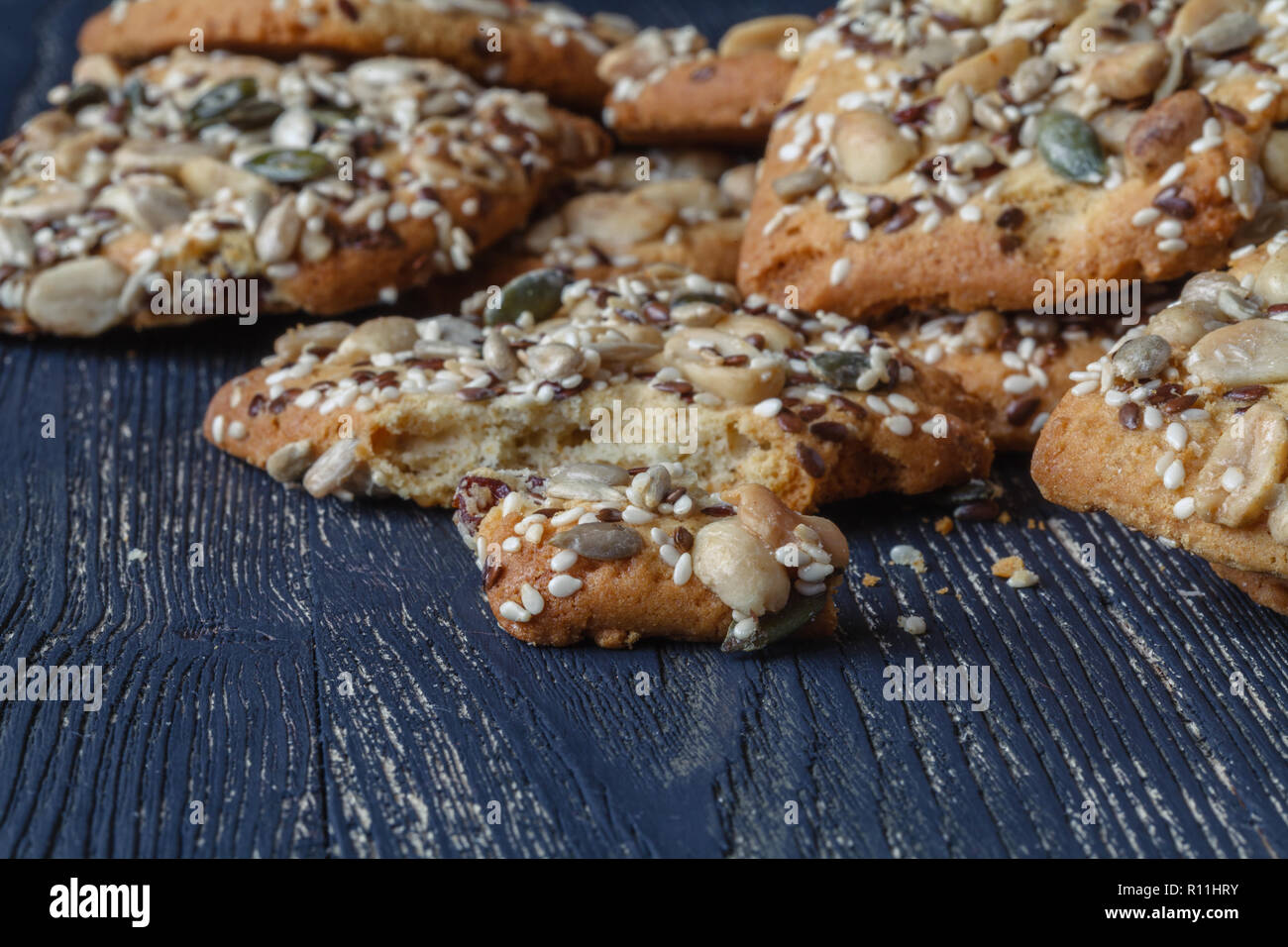 Homemade cookies with seed and nuts Stock Photo Alamy