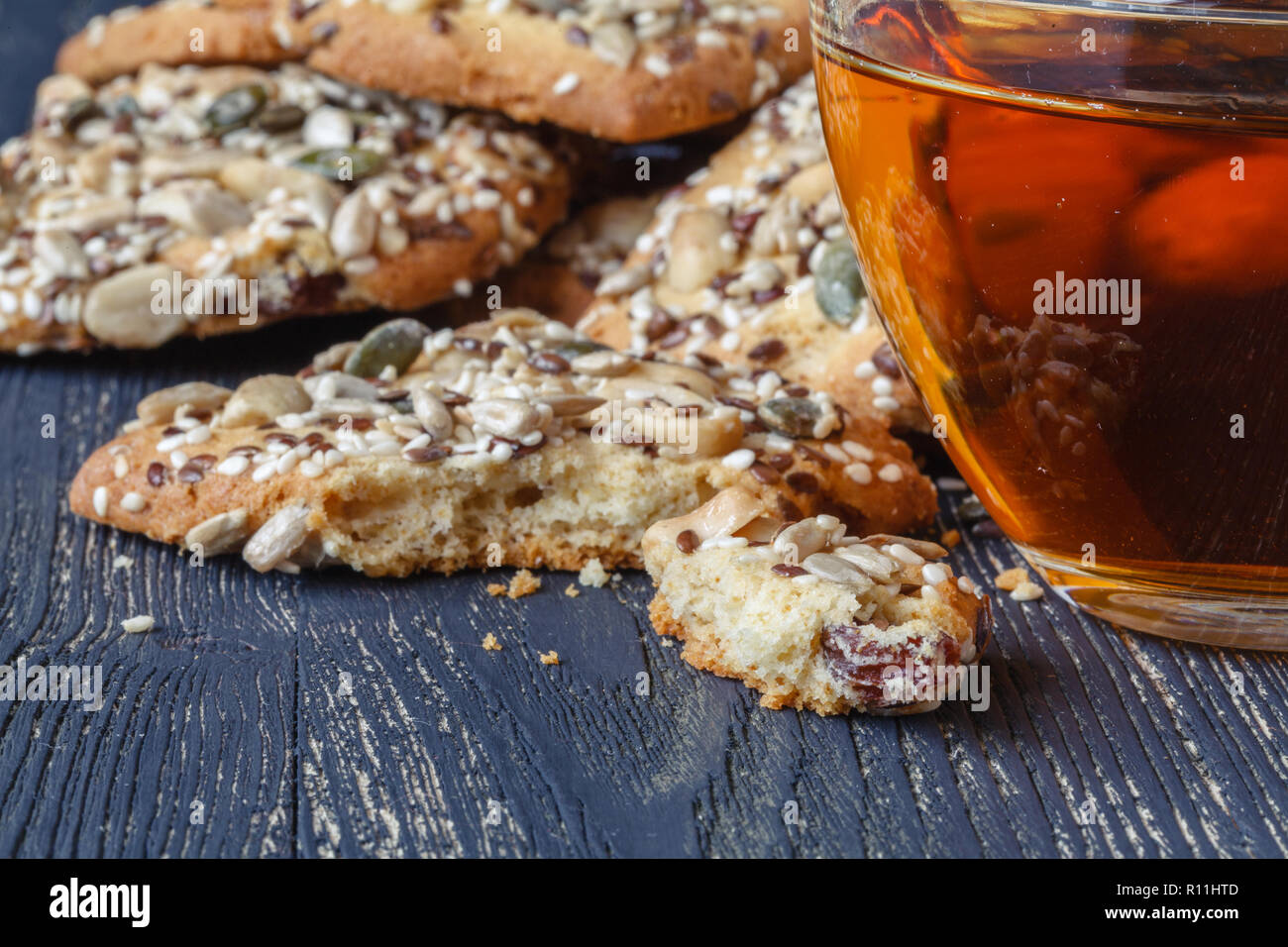 Homemade cookies with seed and nuts Stock Photo Alamy