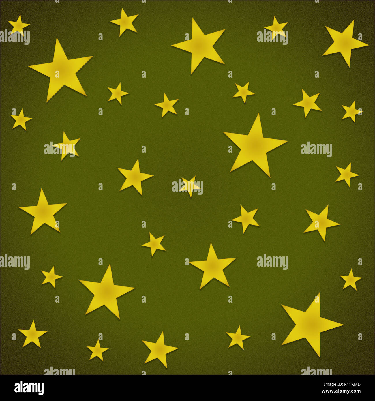 Green background with golden stars Stock Photo - Alamy