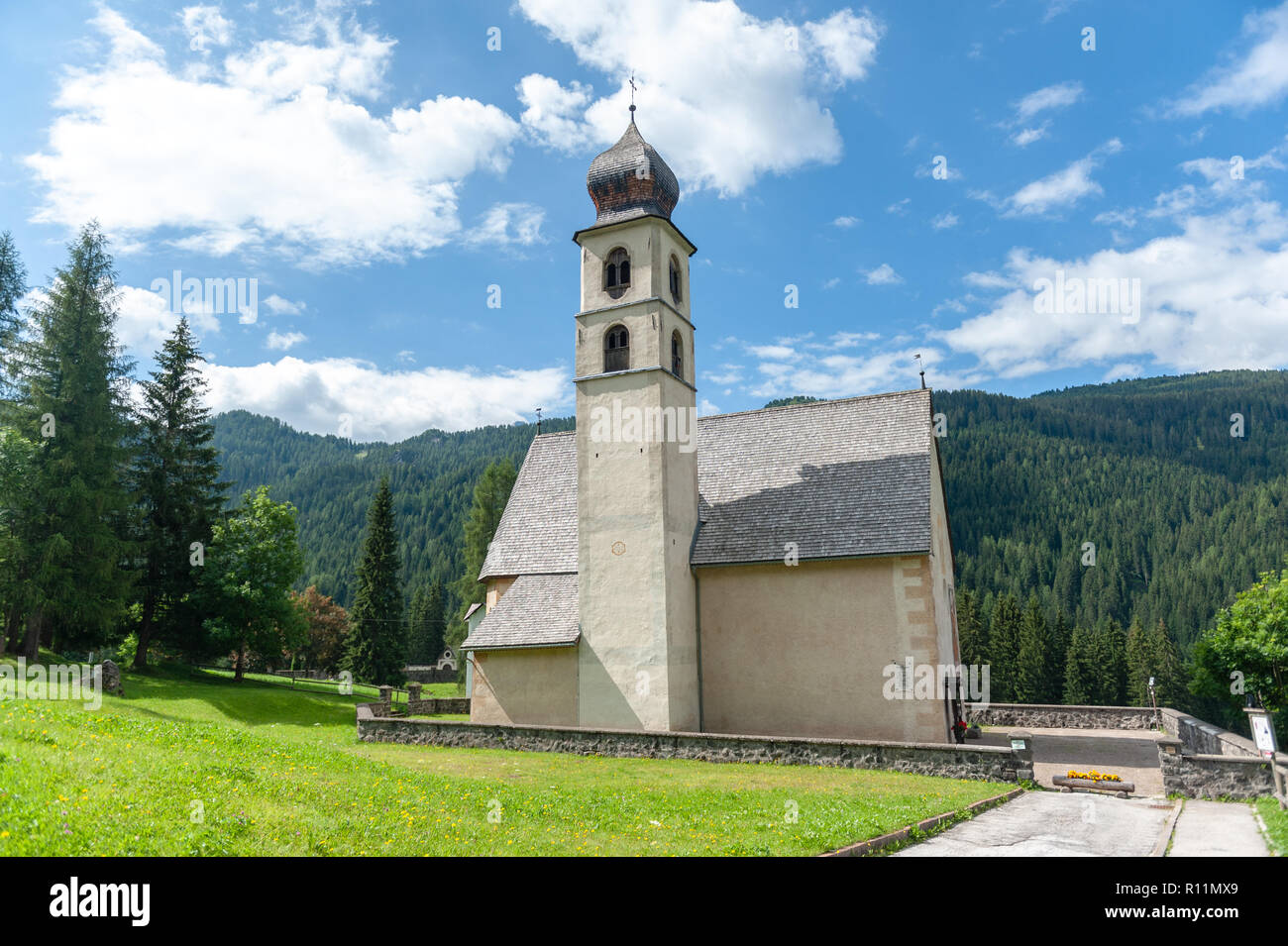 The Chruch of the village of Santa Fosca Stock Photo - Alamy
