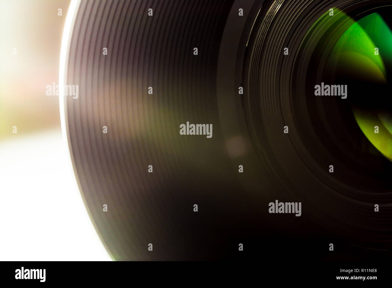 Sun Rays From Lens Lens of a SLR camera close-up macro with sunbeams glare sun rays Stock ...