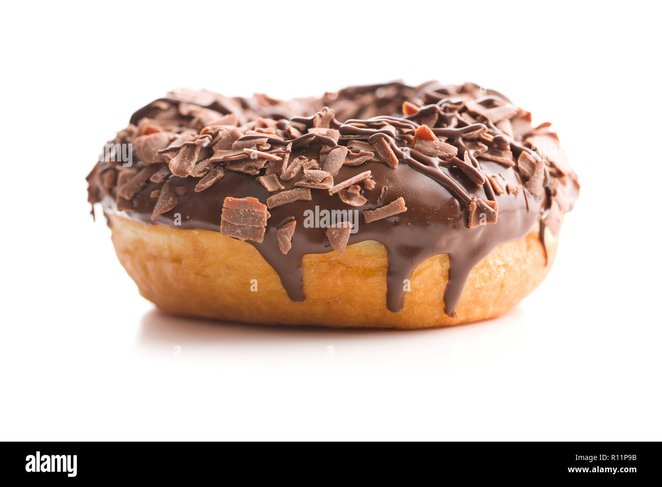 Sweet glazed donut isolated on white background Stock Photo - Alamy
