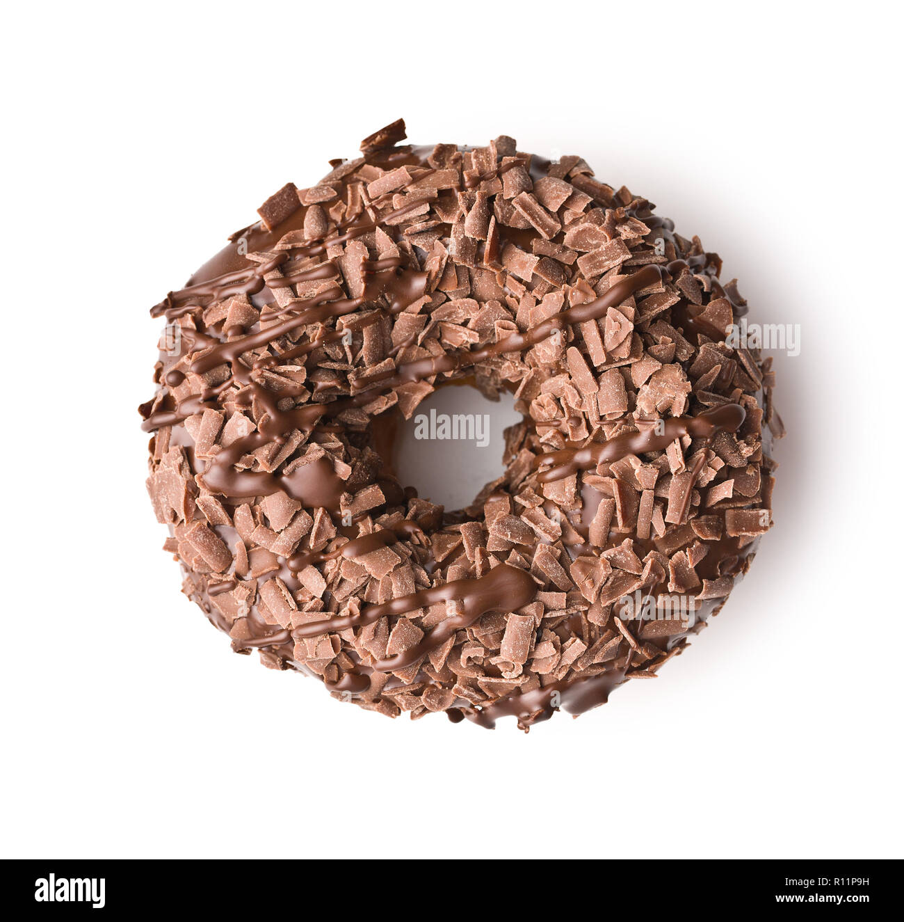 Sweet glazed donut isolated on white background. Stock Photo