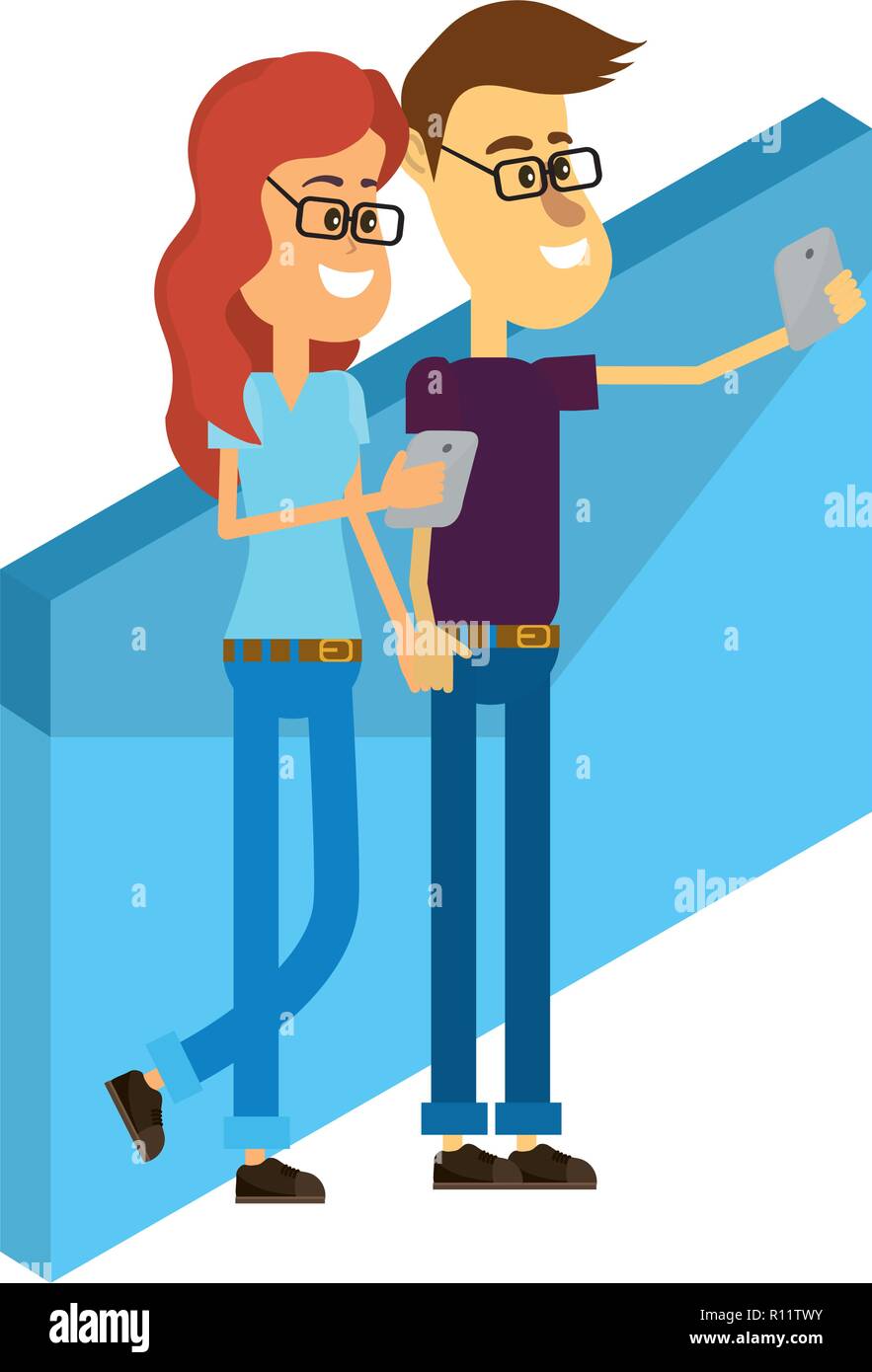 Couple and email Stock Vector Image & Art - Alamy