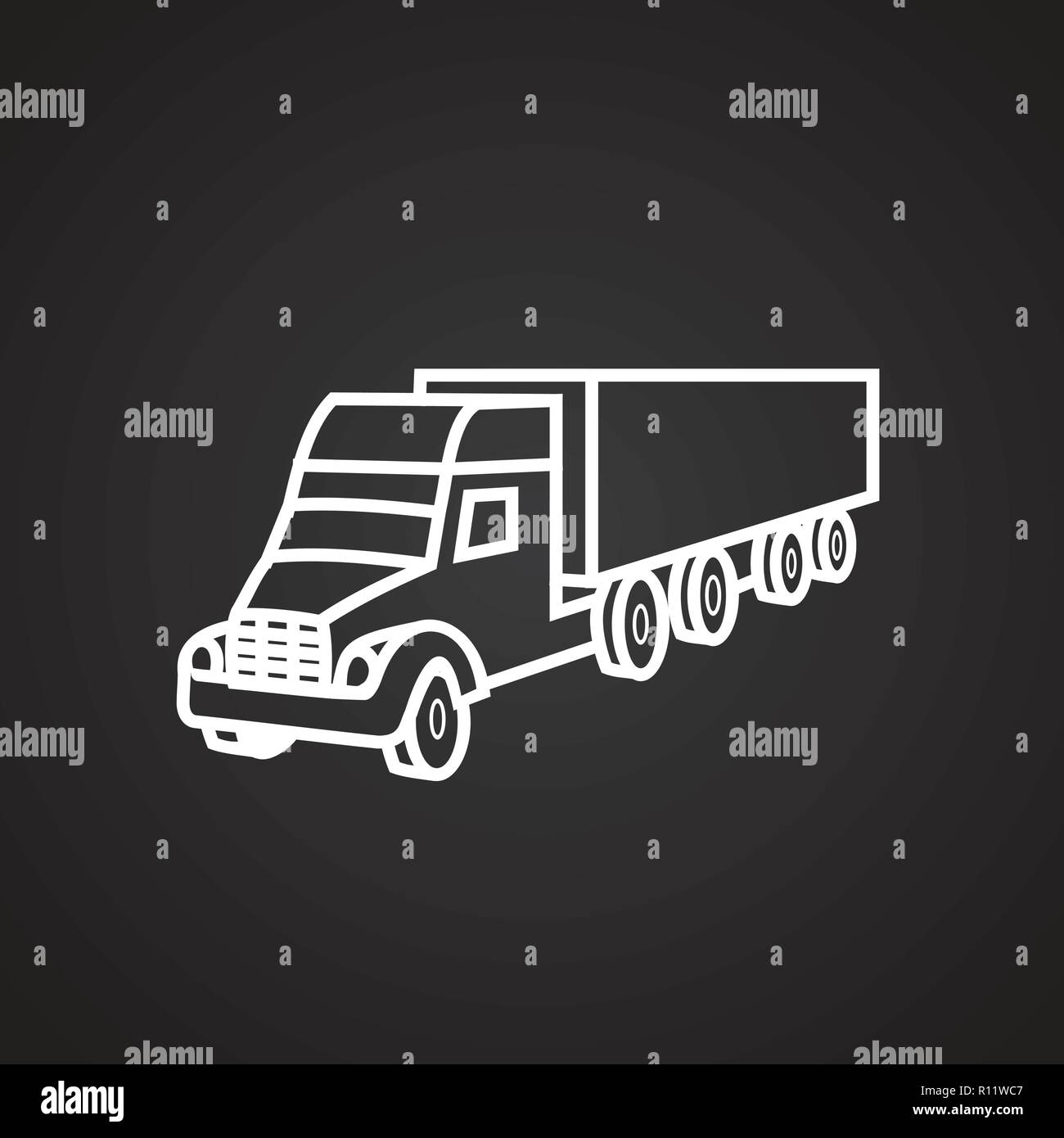 Cargo truck thin line on black background Stock Vector Image & Art - Alamy