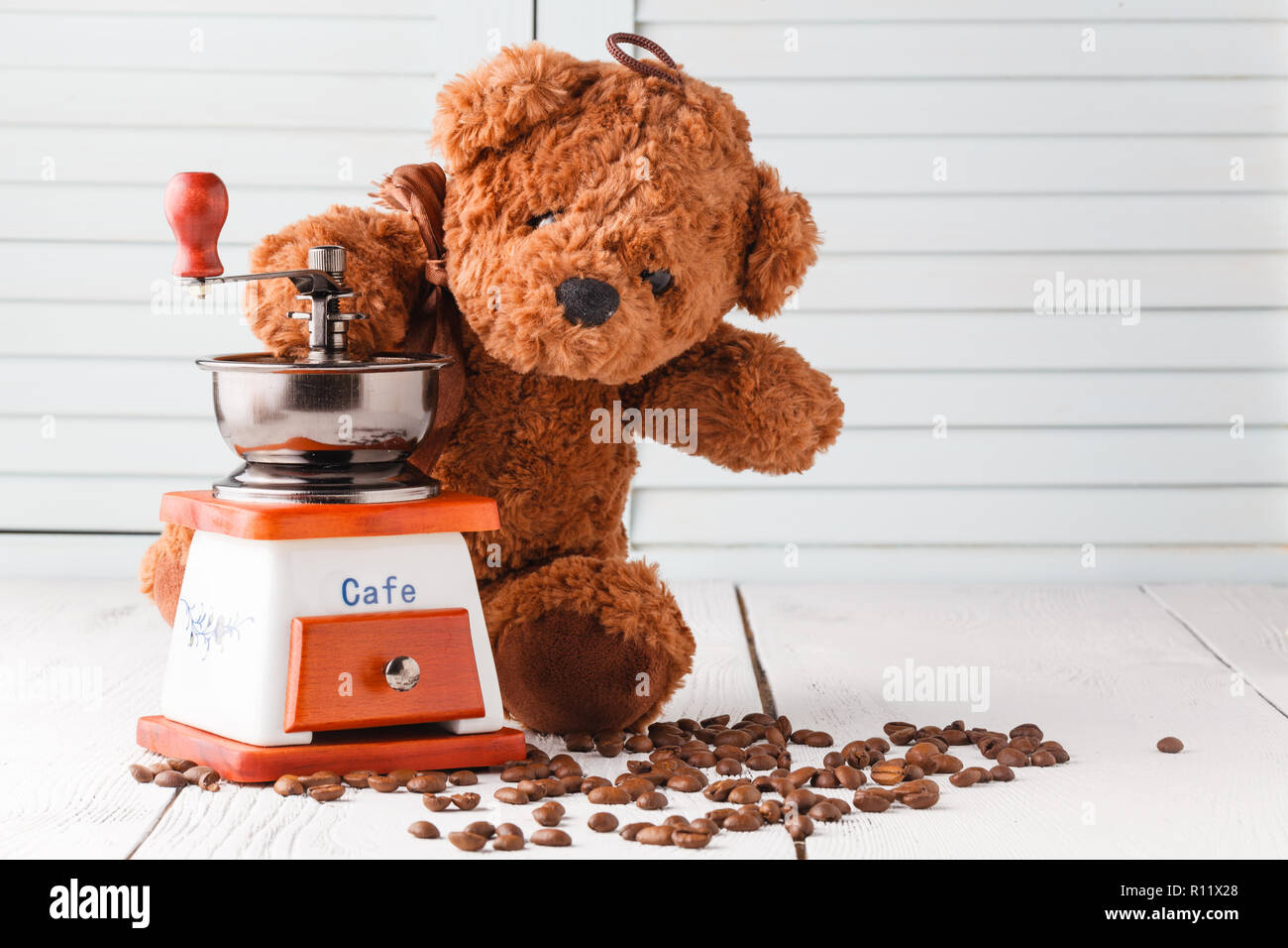 Good morning with teddy bear Stock Photo - Alamy