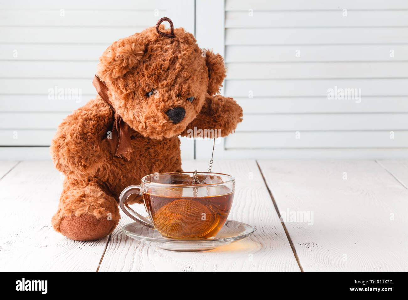 Good morning with teddy bear Stock Photo - Alamy
