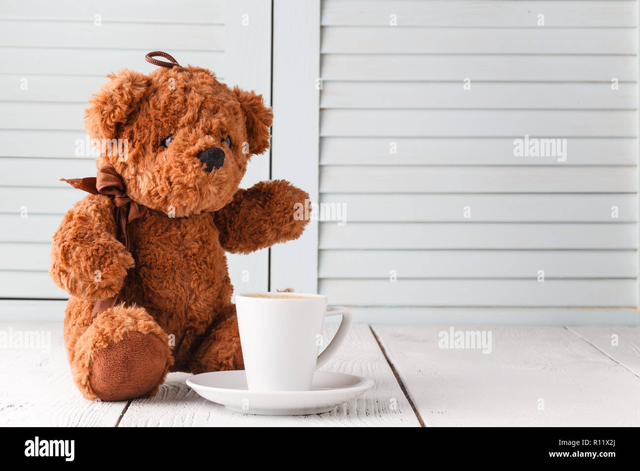 teddy bear with coffee