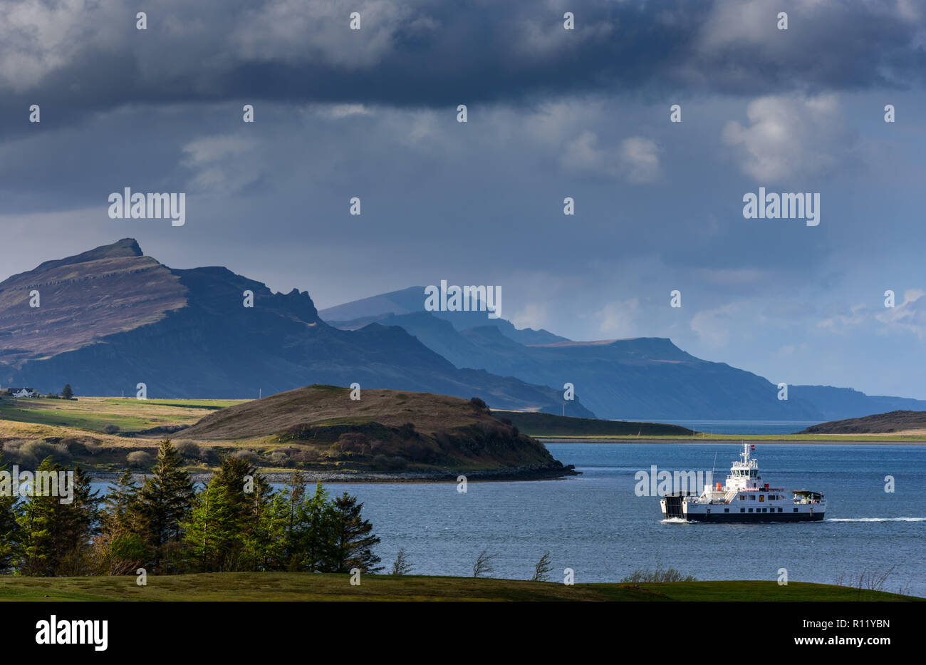 Breathtaking Scottish landscapes in autumn - beautiful moody images from most iconic locations on the Isle of Skye - popular tourist destination Stock Photo