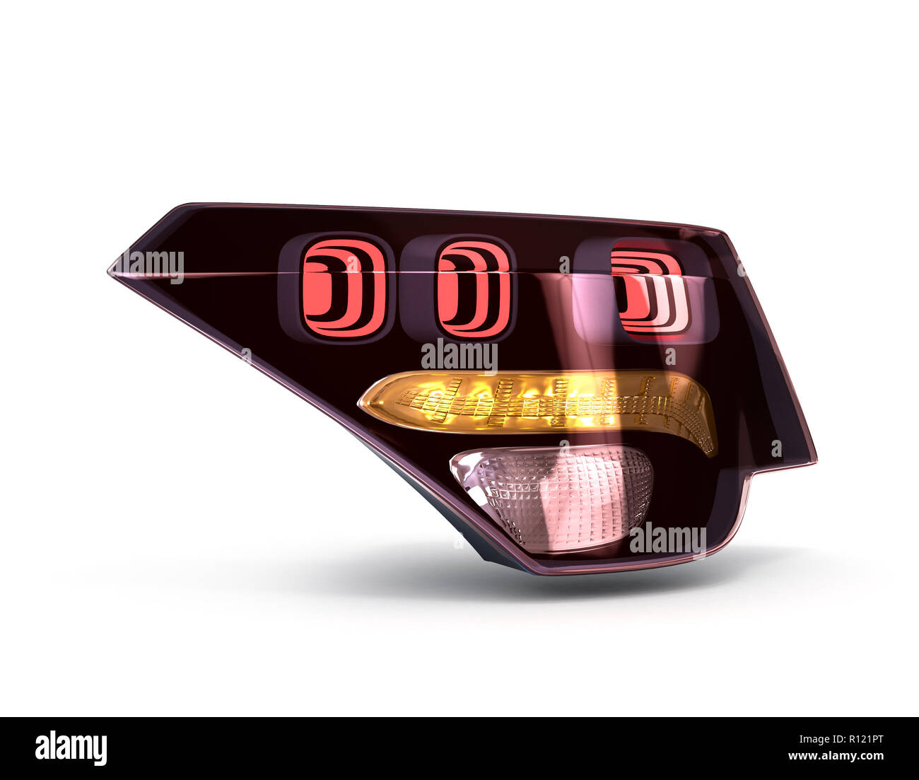 rear car lights isolated on white 3d render Stock Photo Alamy