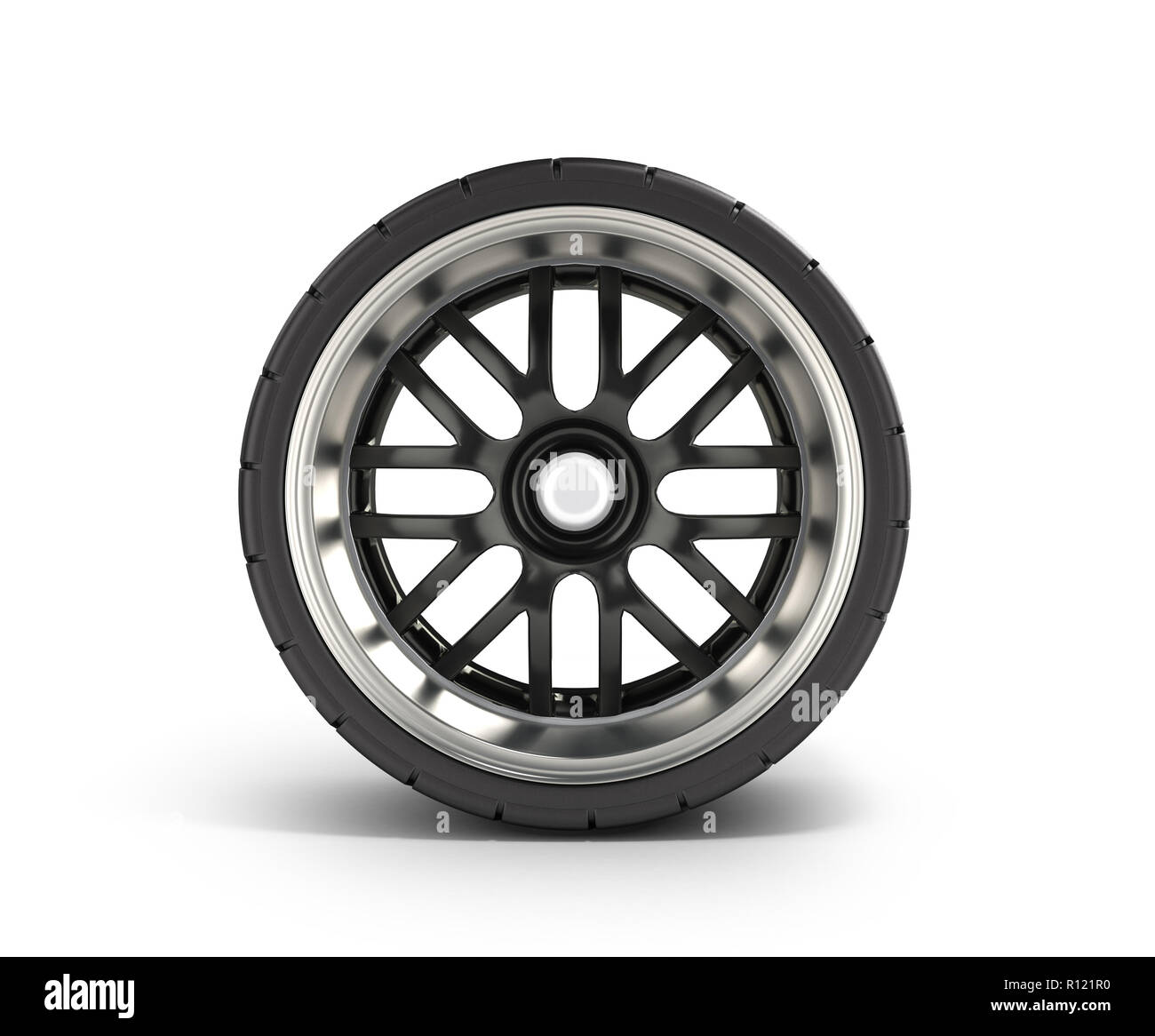 automotive wheel isolated on white 3d render Stock Photo - Alamy