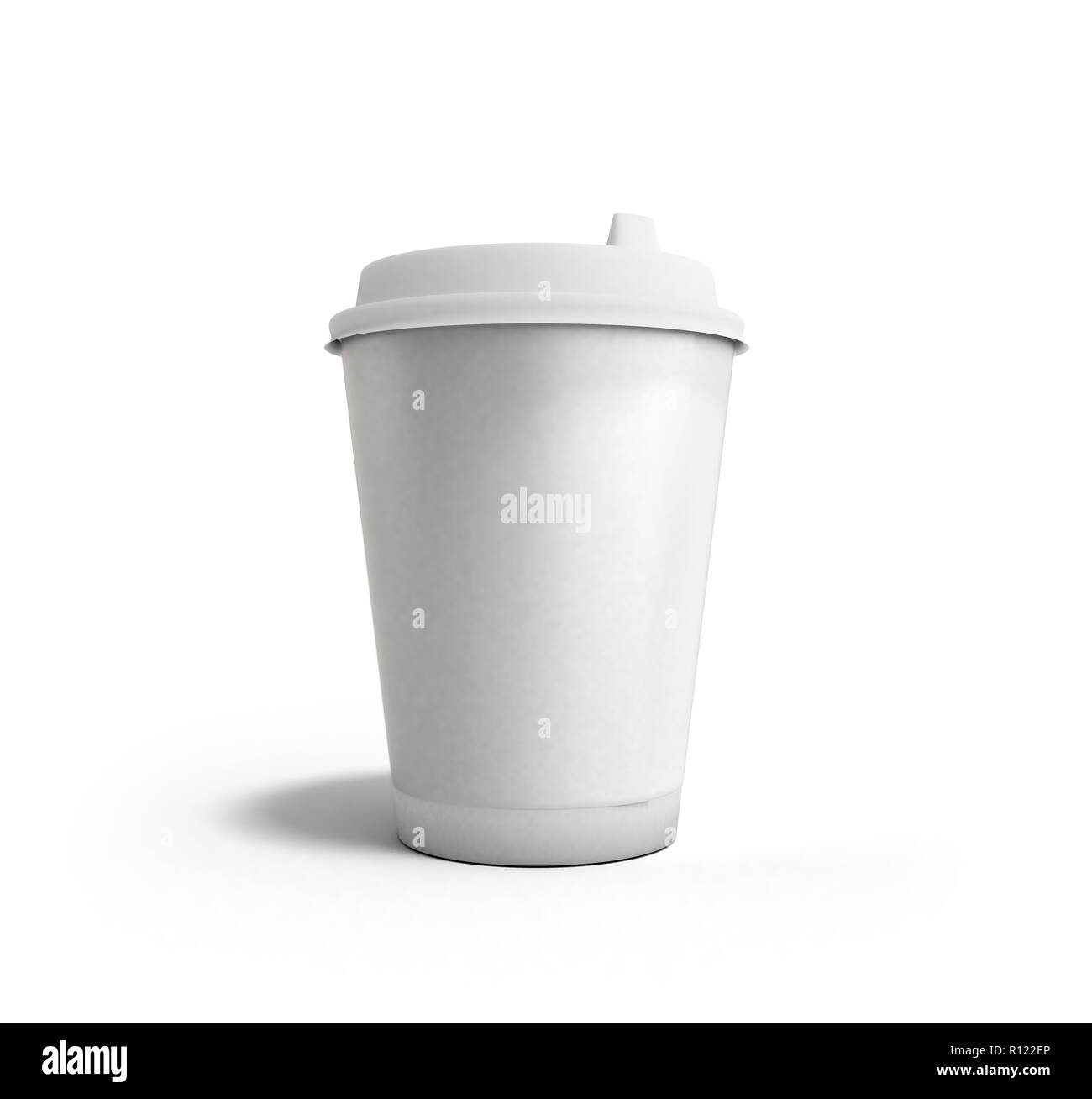 Realistic paper coffee cup 3d render on white Stock Photo Alamy