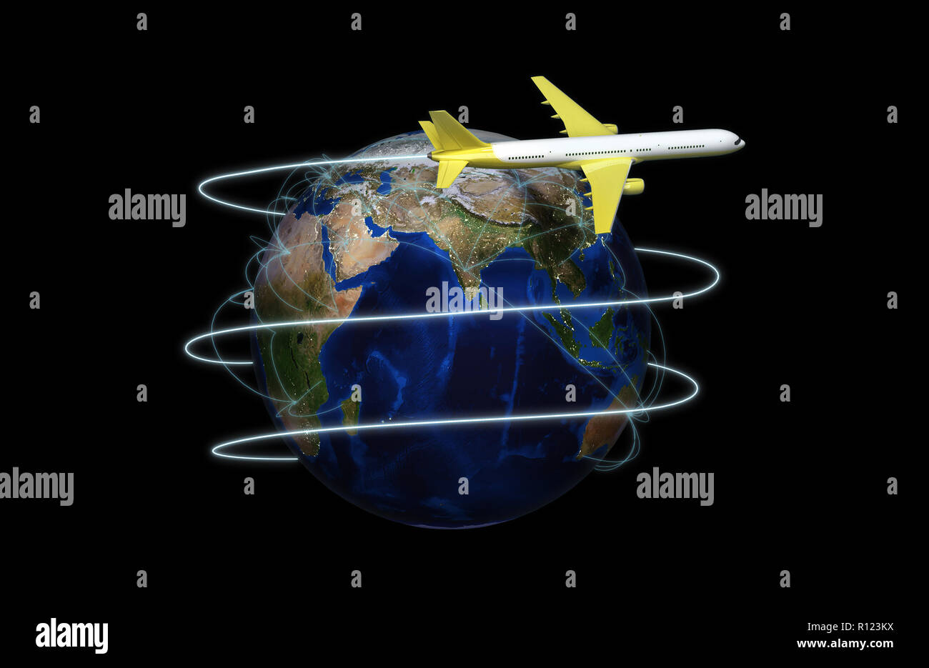Europe map air routes hi-res stock photography and images - Alamy