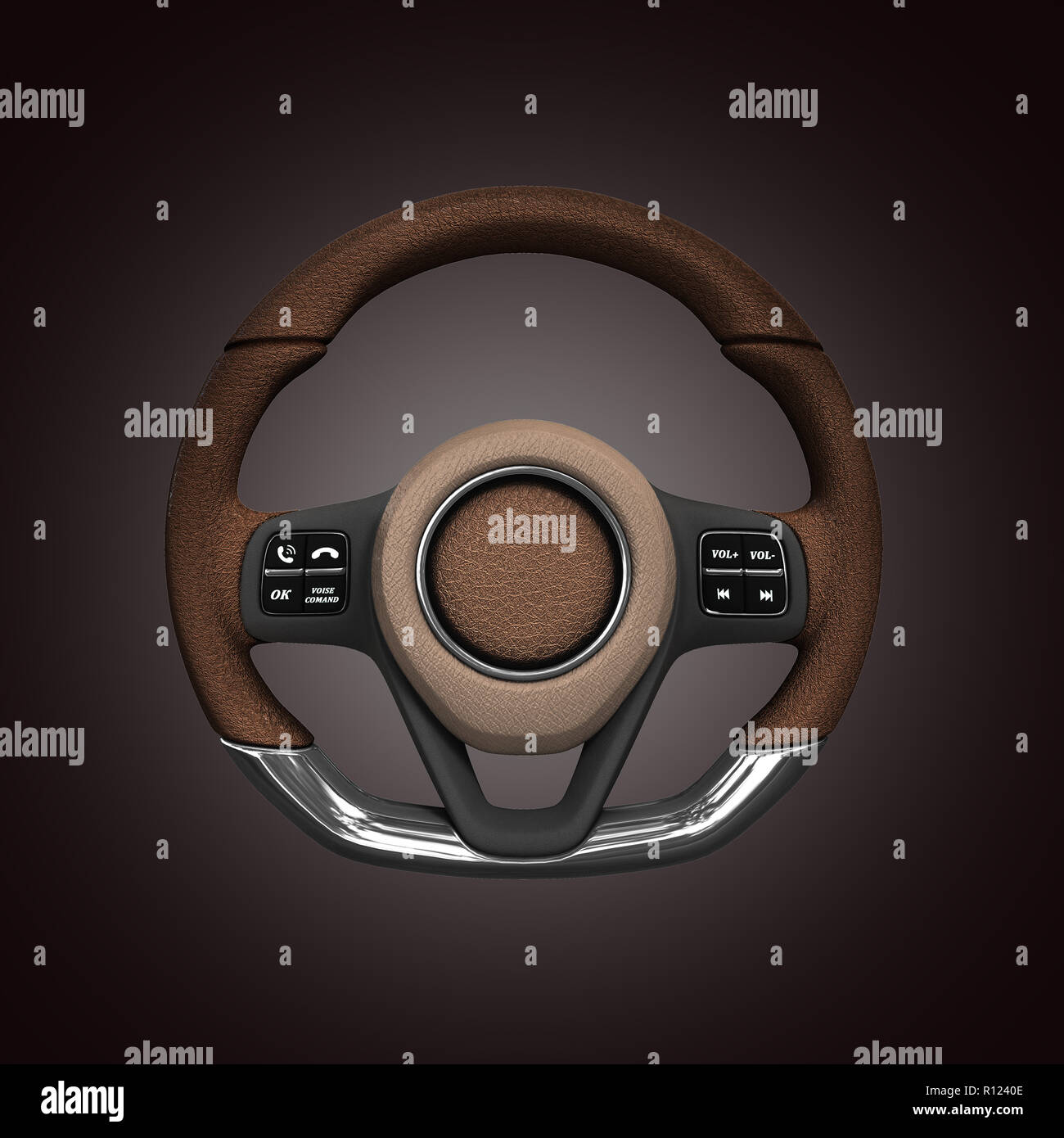 Steering automobile wheel 3d render isolated on the gradient background ...