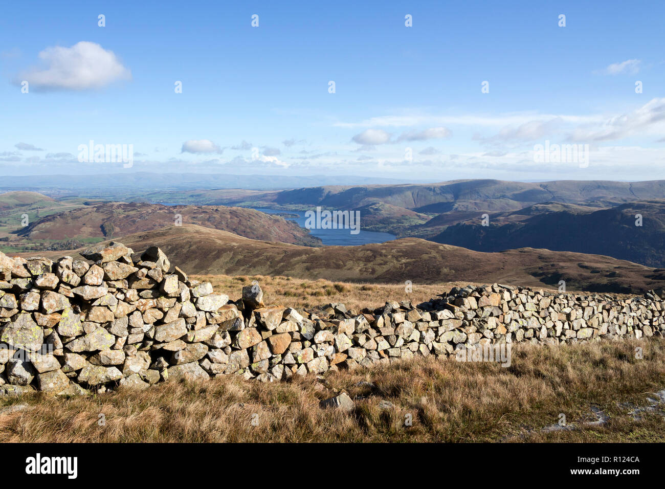 The View North East Over Ullswater From Birkett Fell, Lake District, Cumbria, UK Stock Photo