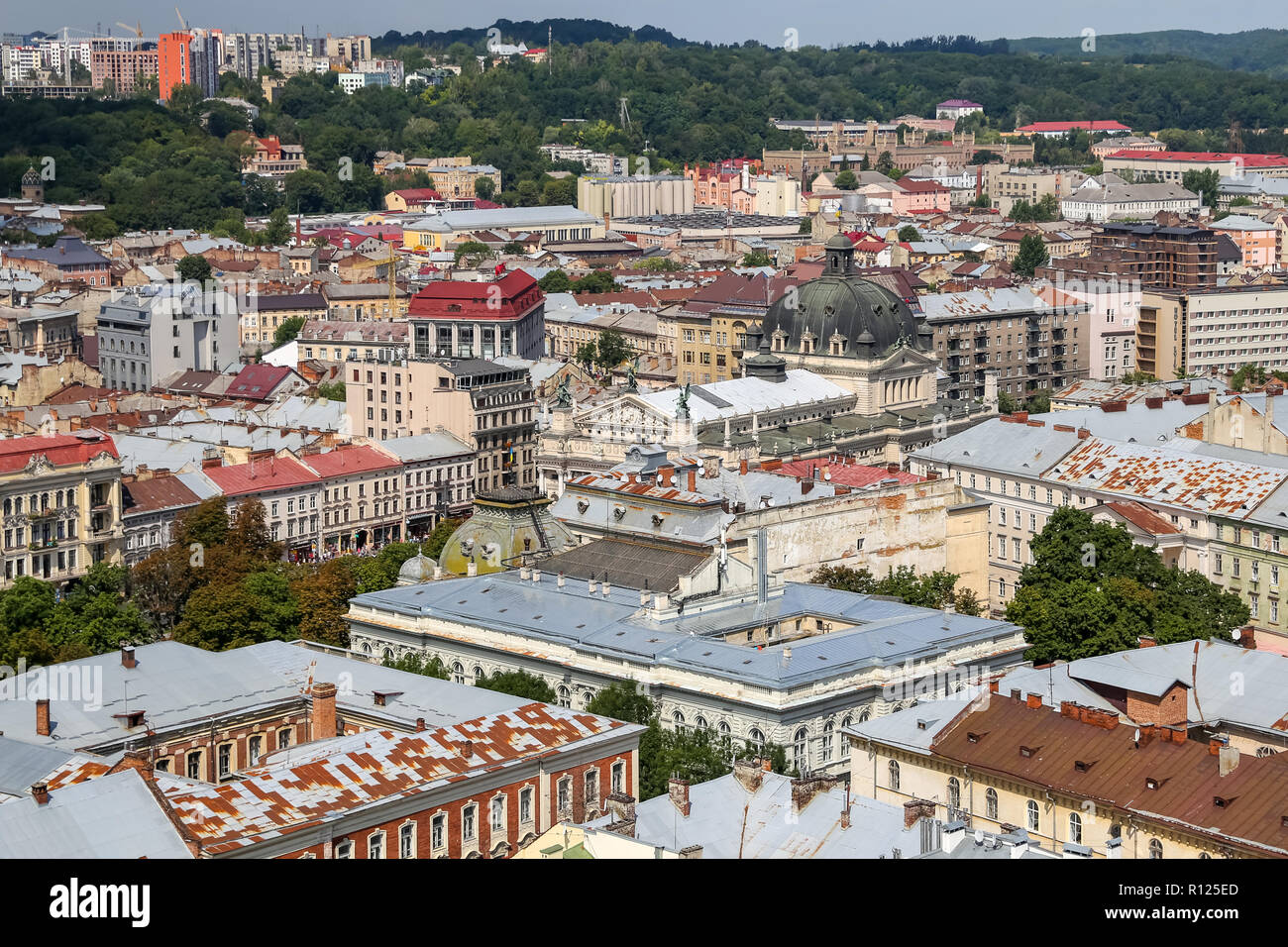 Aerial view of Lviv City in Ukraine Stock Photo Alamy